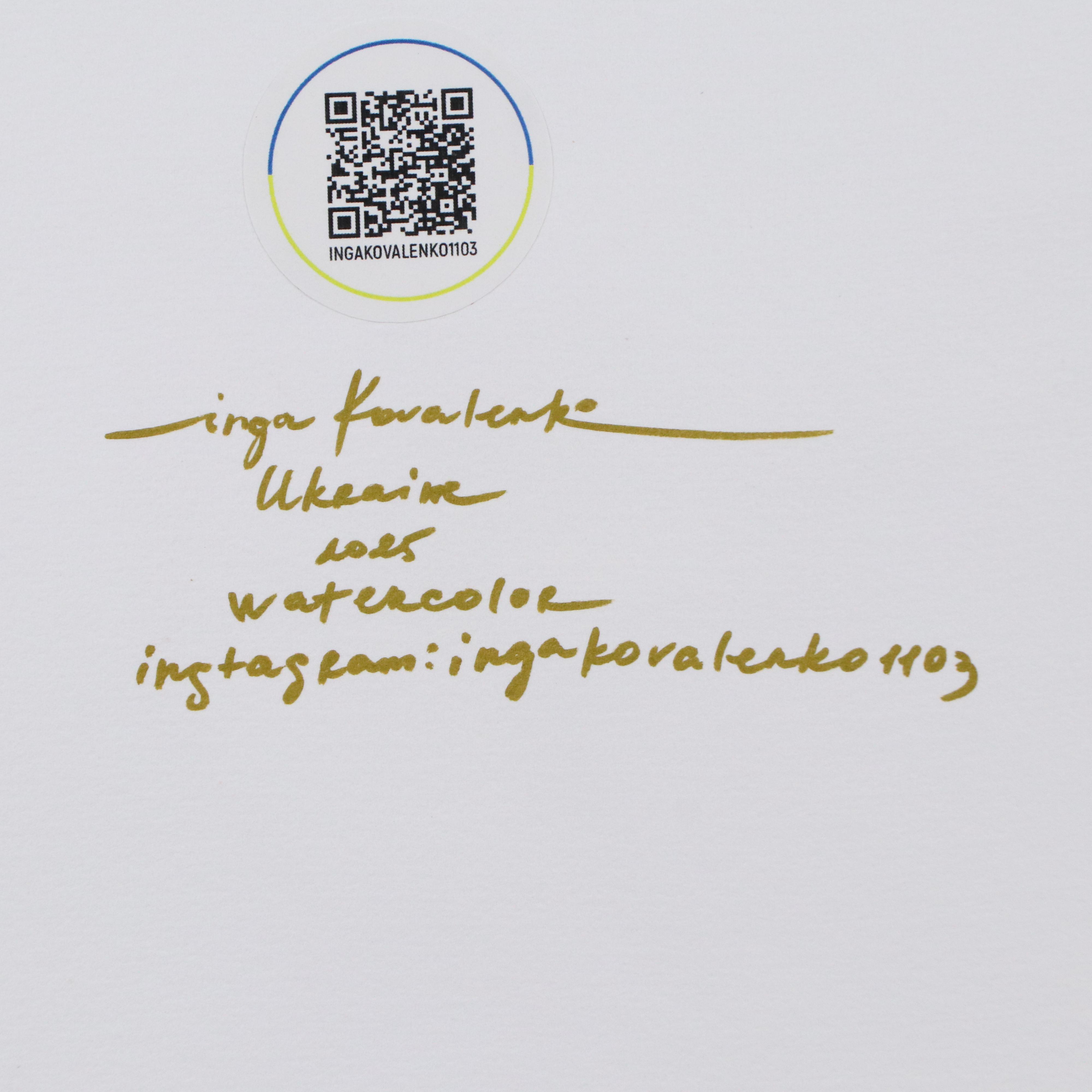 Inga Kovalenko Watercolor Painting of Hummingbird, 2025