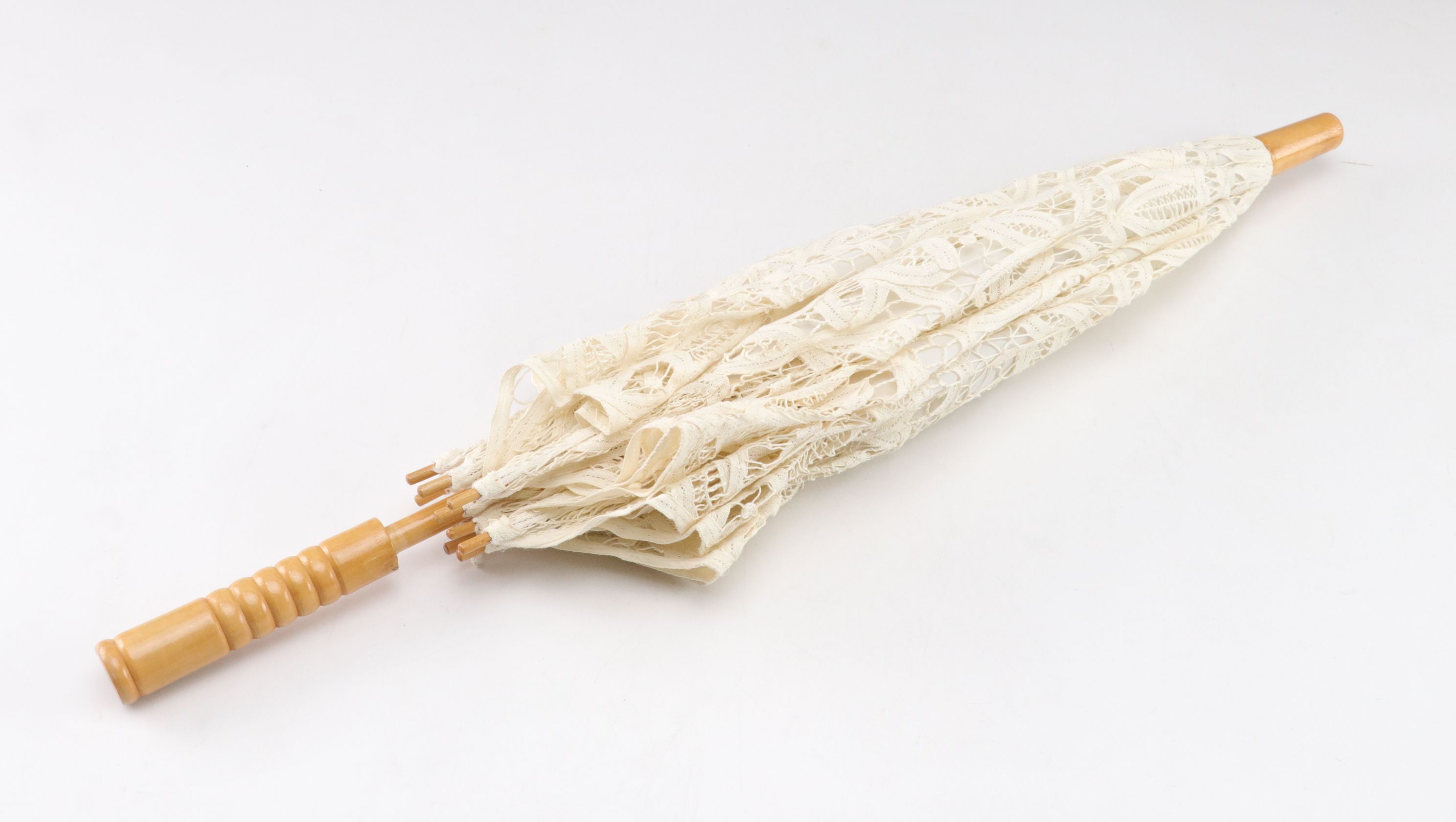 Pair of Embroidered Cotton Parasols