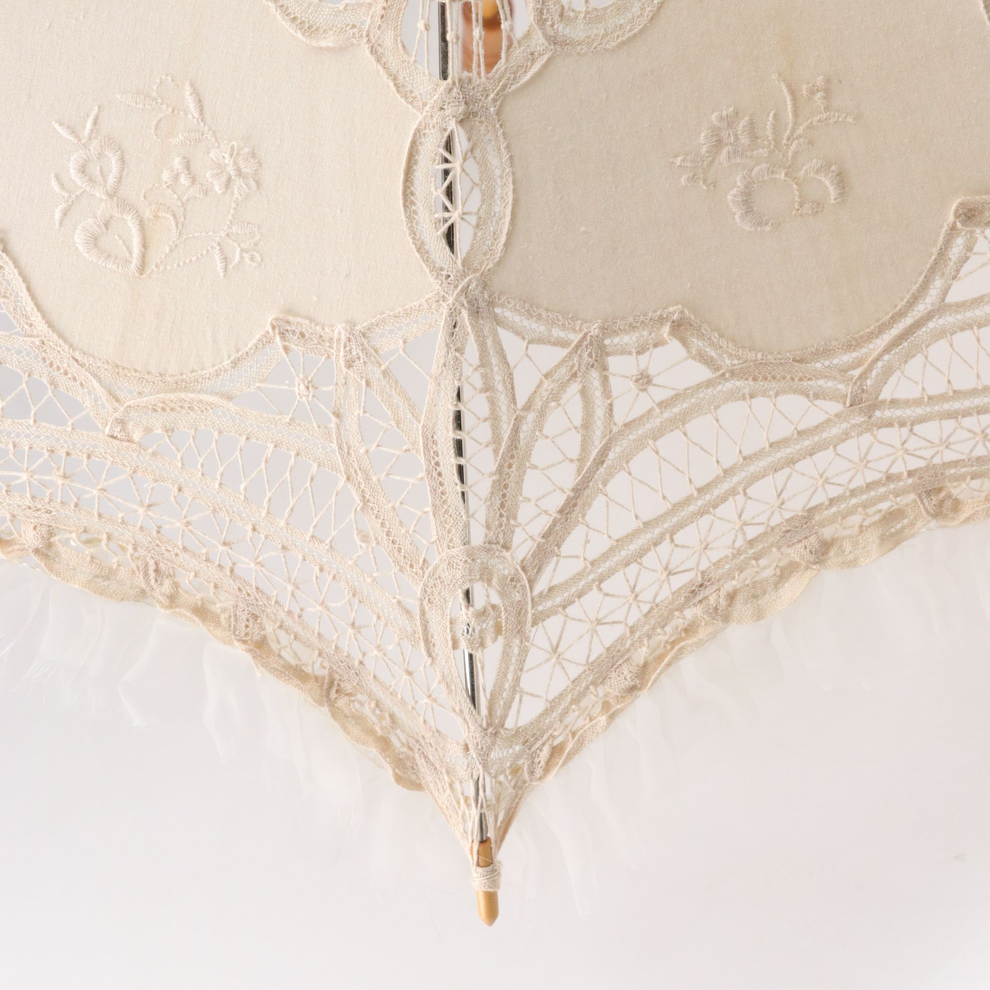 Pair of Embroidered Cotton Parasols