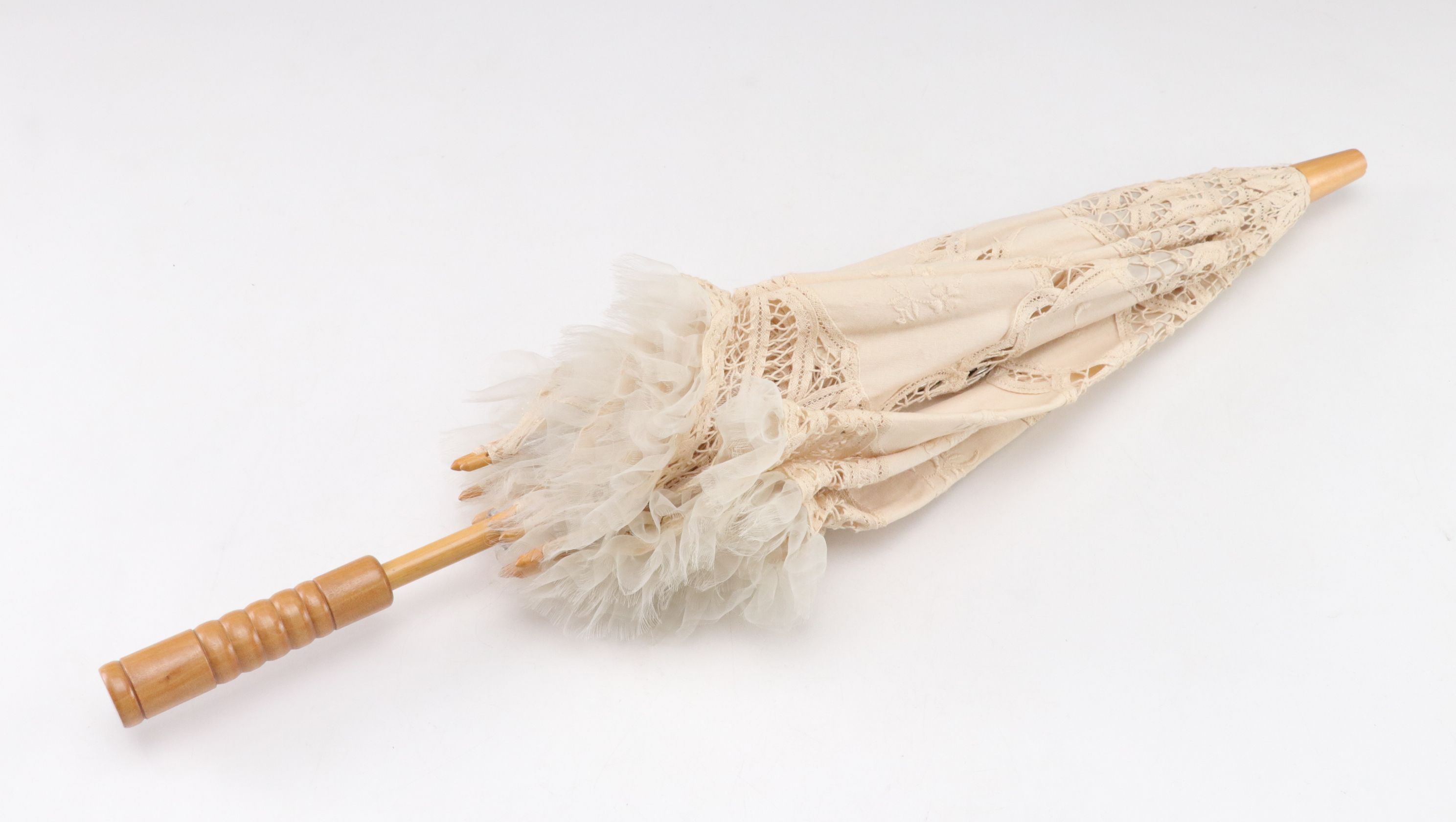 Pair of Embroidered Cotton Parasols