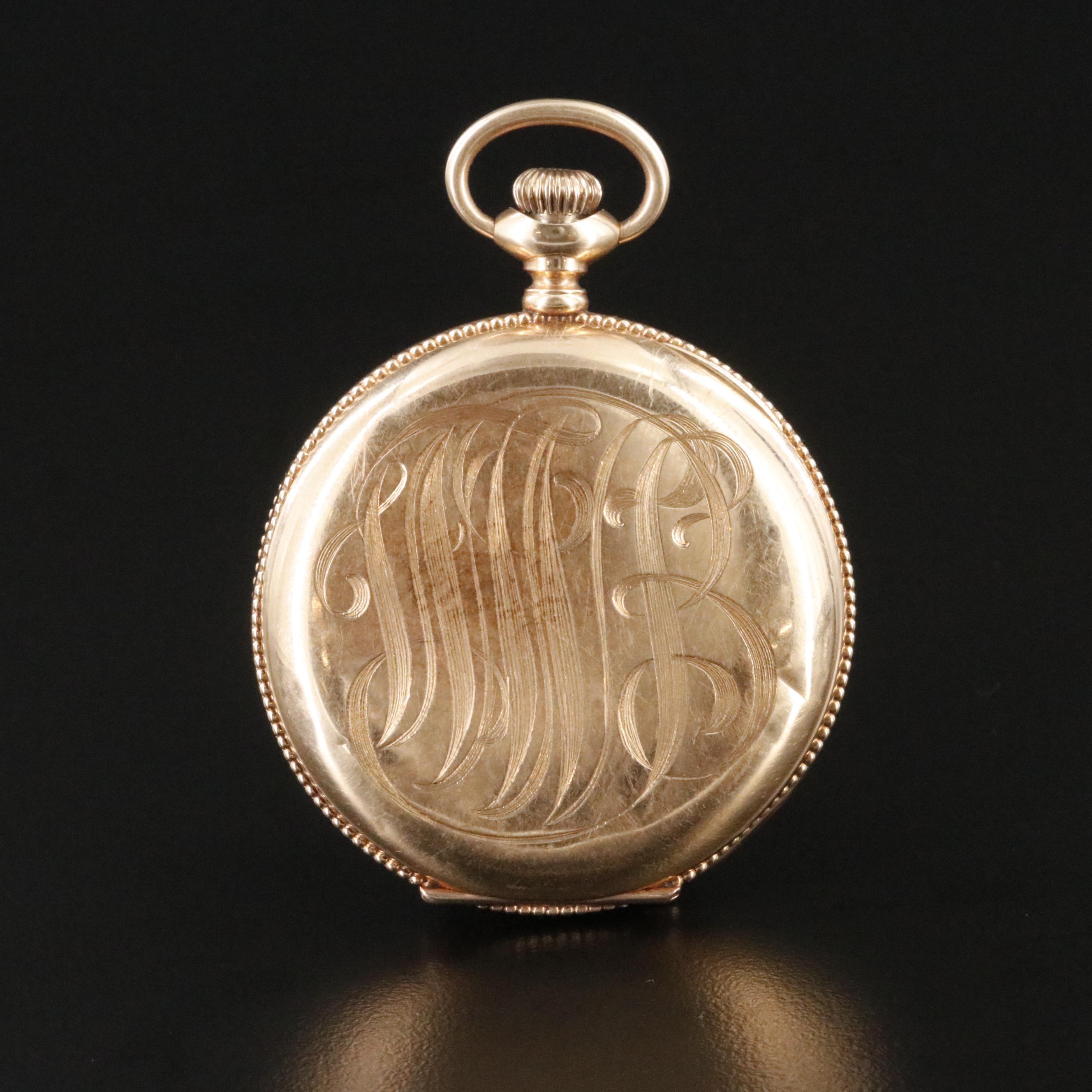 14K Ben. Sands Cleveland Ohio Open Face Pocket Watch