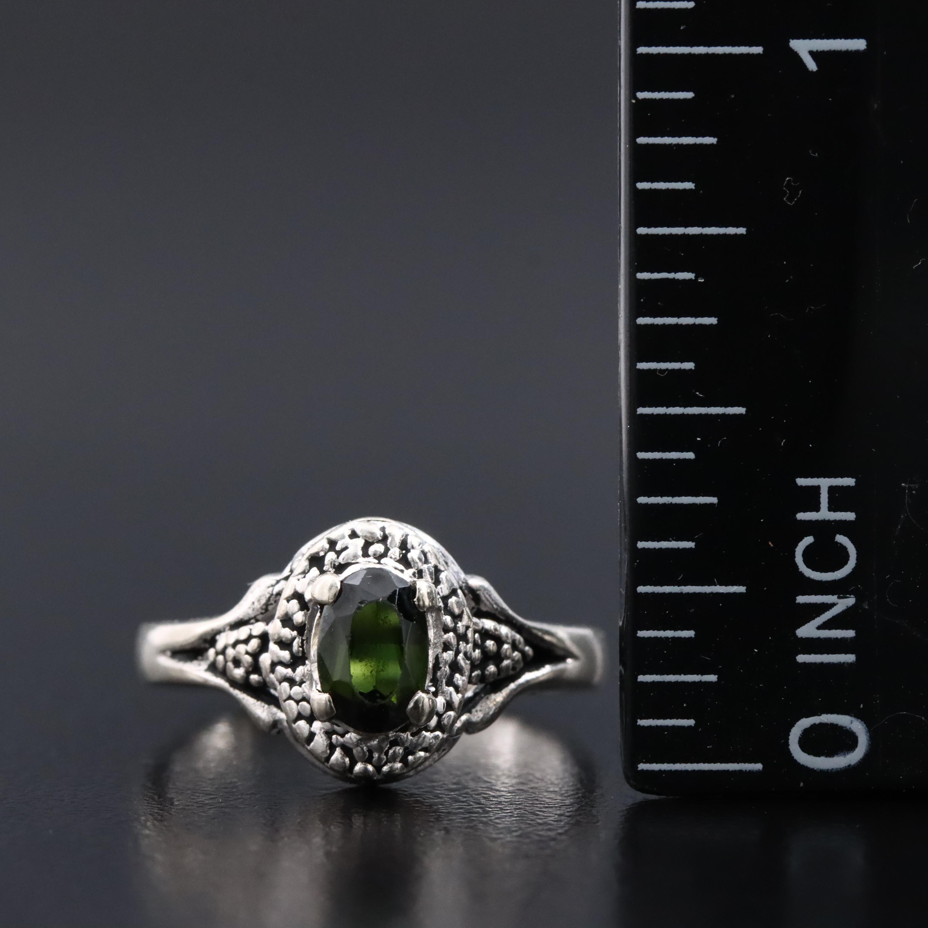 10K Green Tourmaline Ring