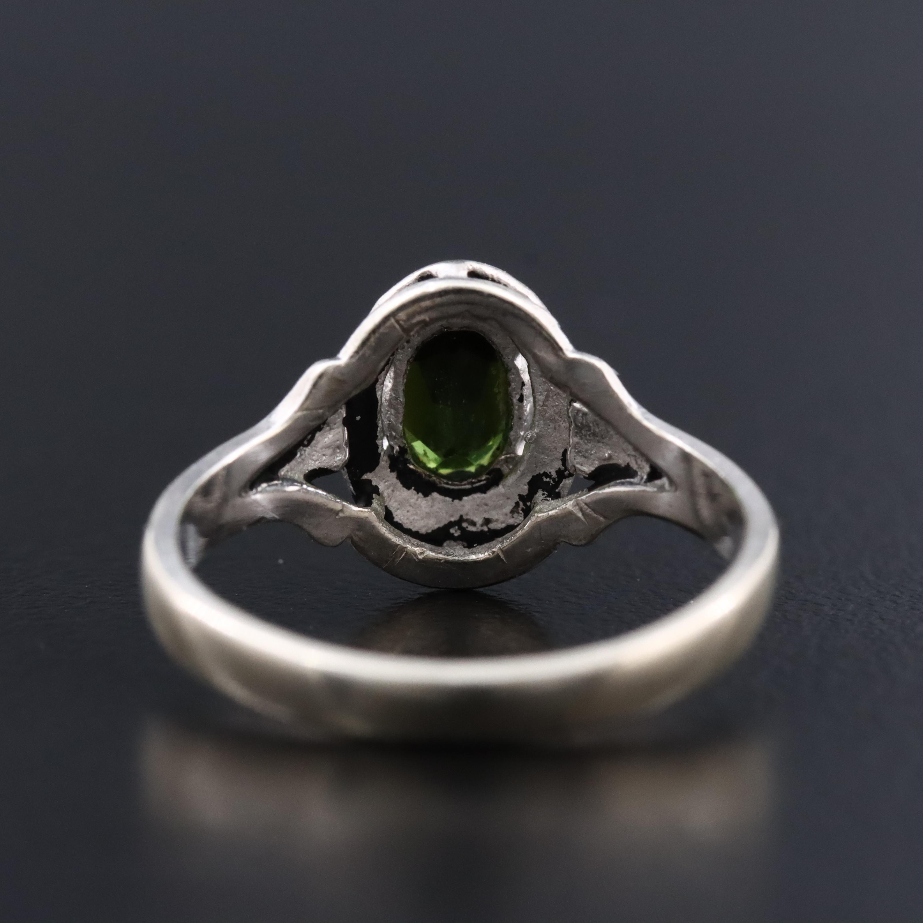 10K Green Tourmaline Ring