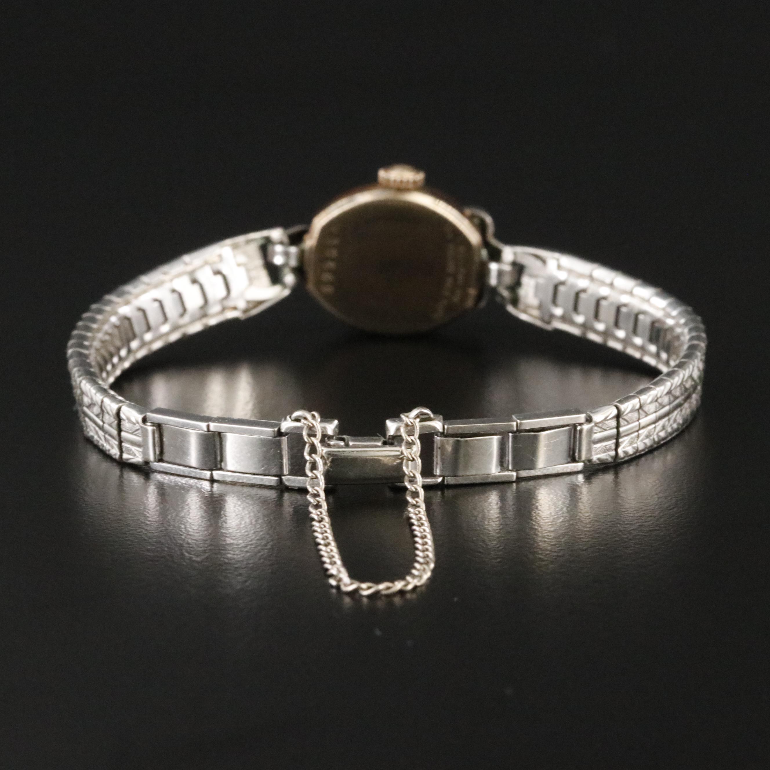 Vintage Bulova La Petite Diamond Accented Stem Wind Watch