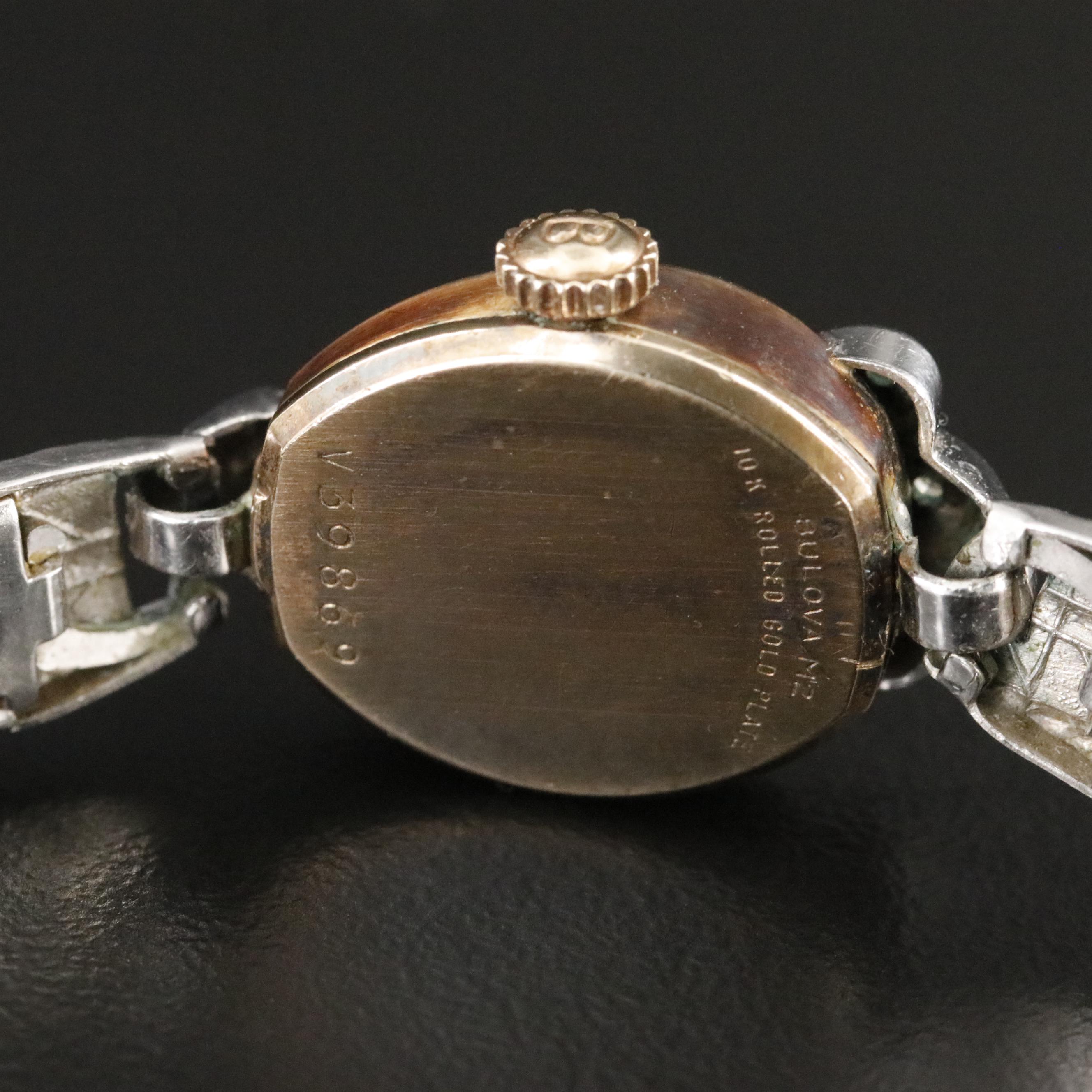 Vintage Bulova La Petite Diamond Accented Stem Wind Watch