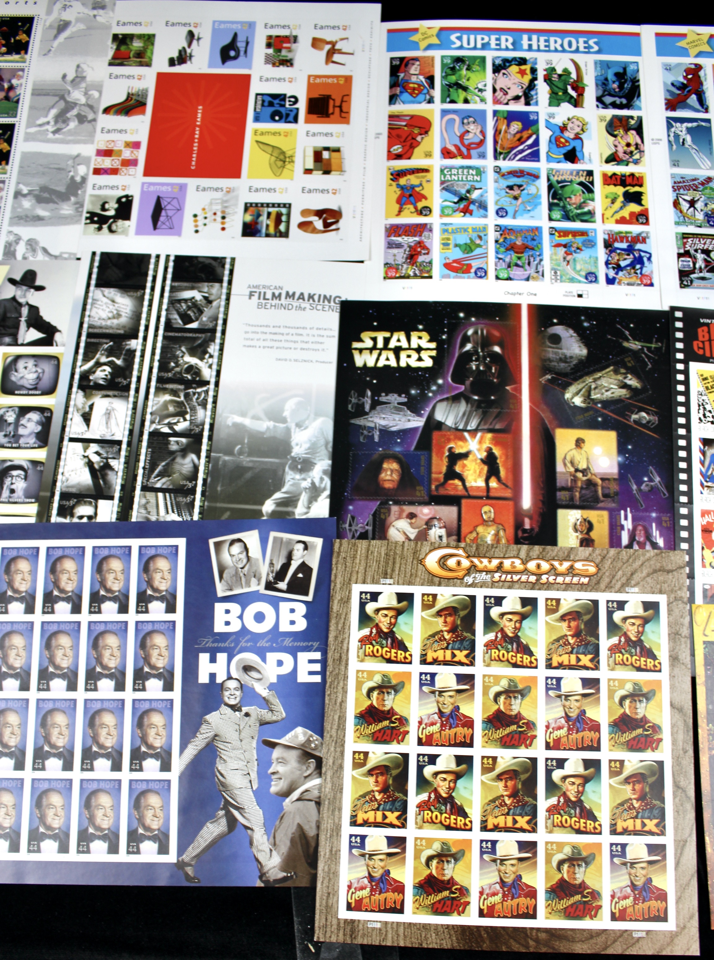 Sixteen Different Miniature Postage Stamp Sheets