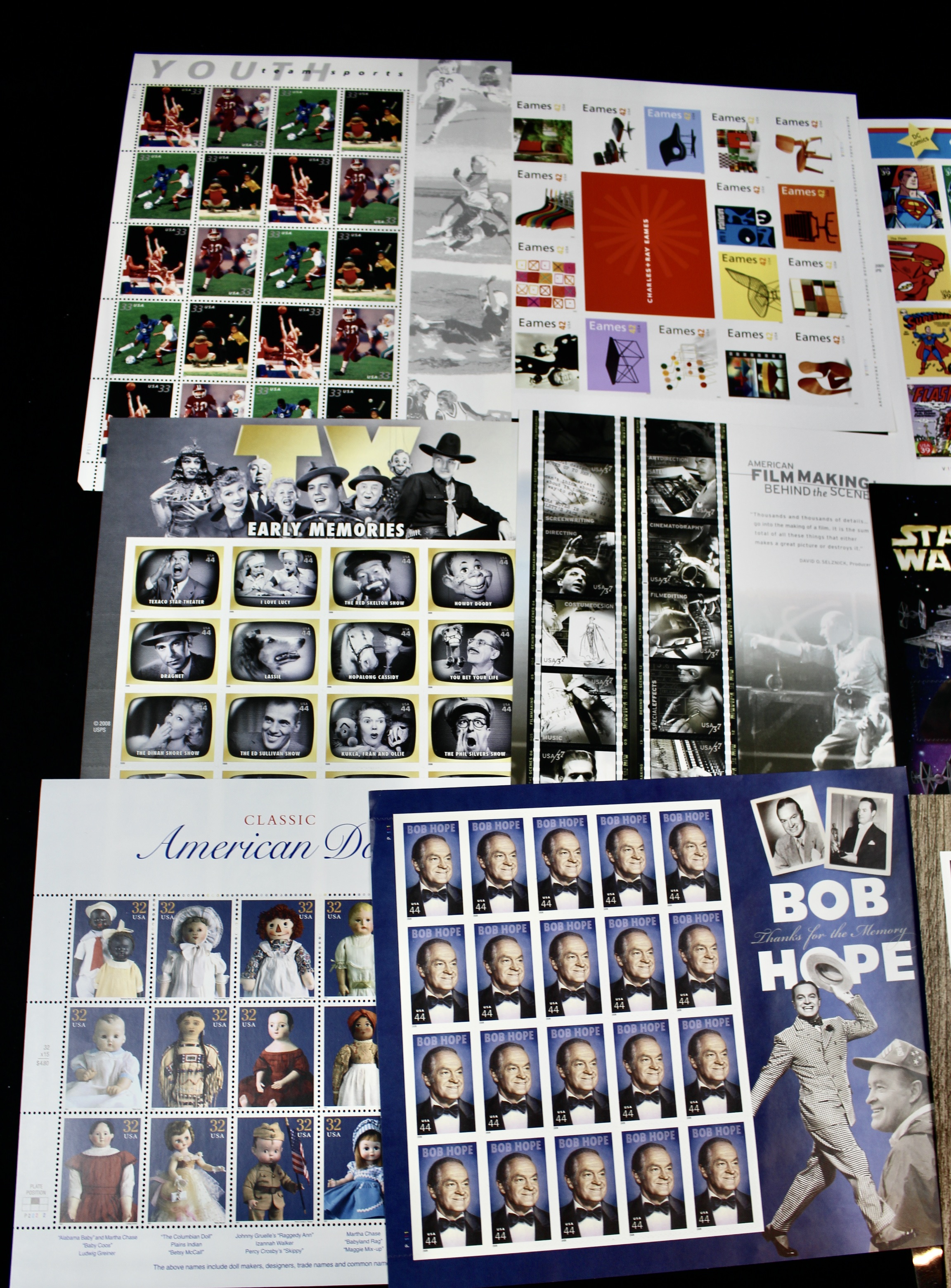 Sixteen Different Miniature Postage Stamp Sheets