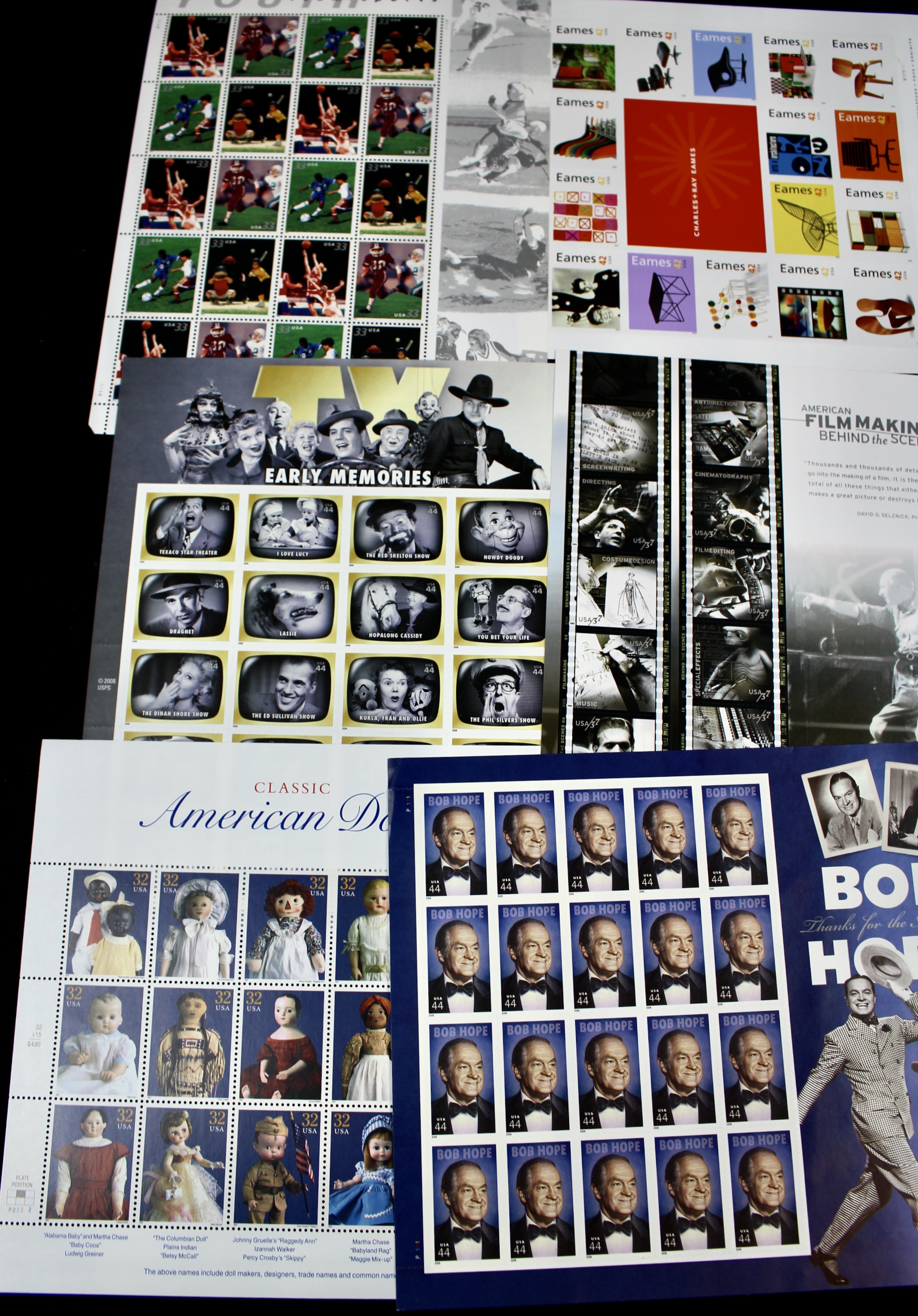 Sixteen Different Miniature Postage Stamp Sheets