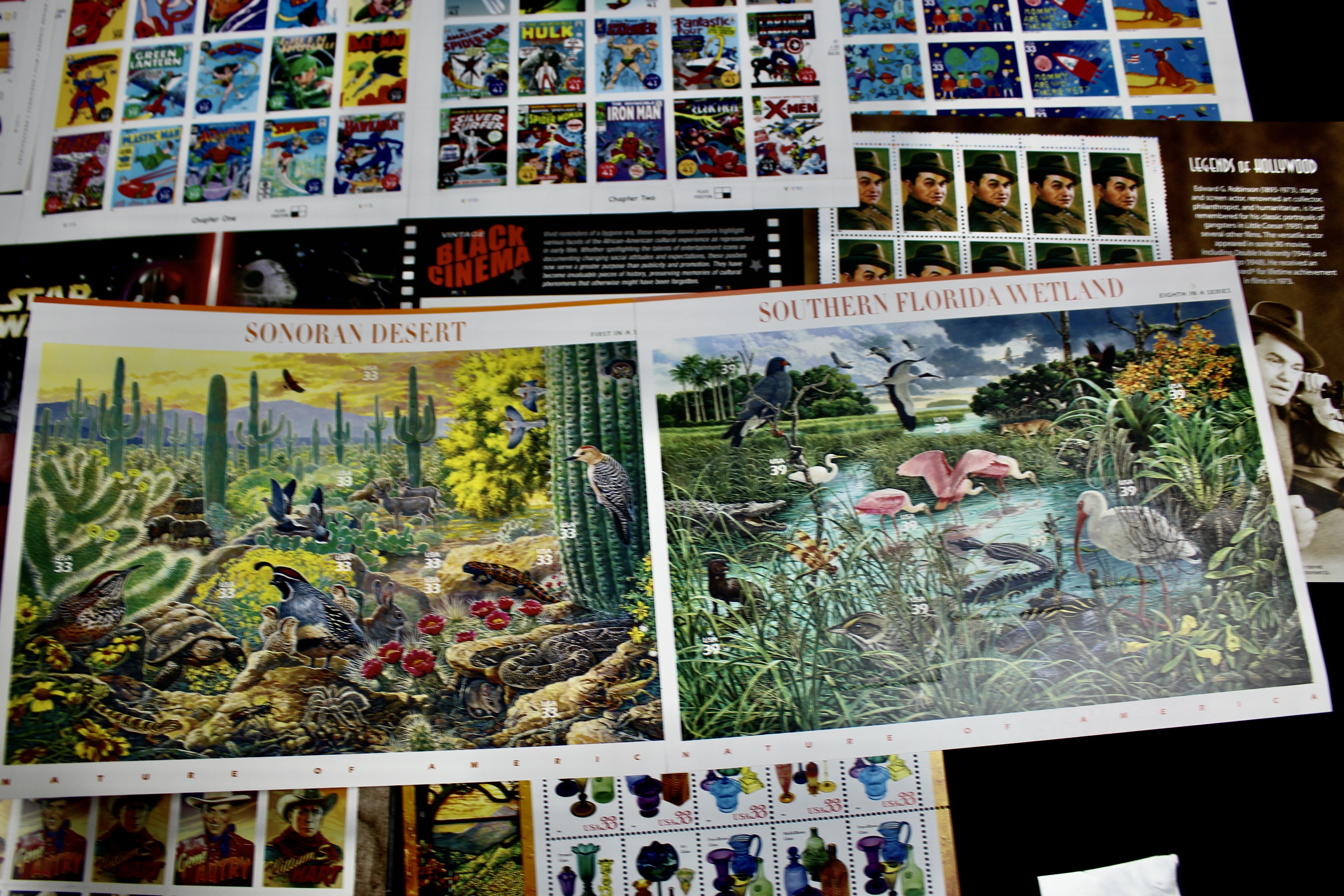 Sixteen Different Miniature Postage Stamp Sheets