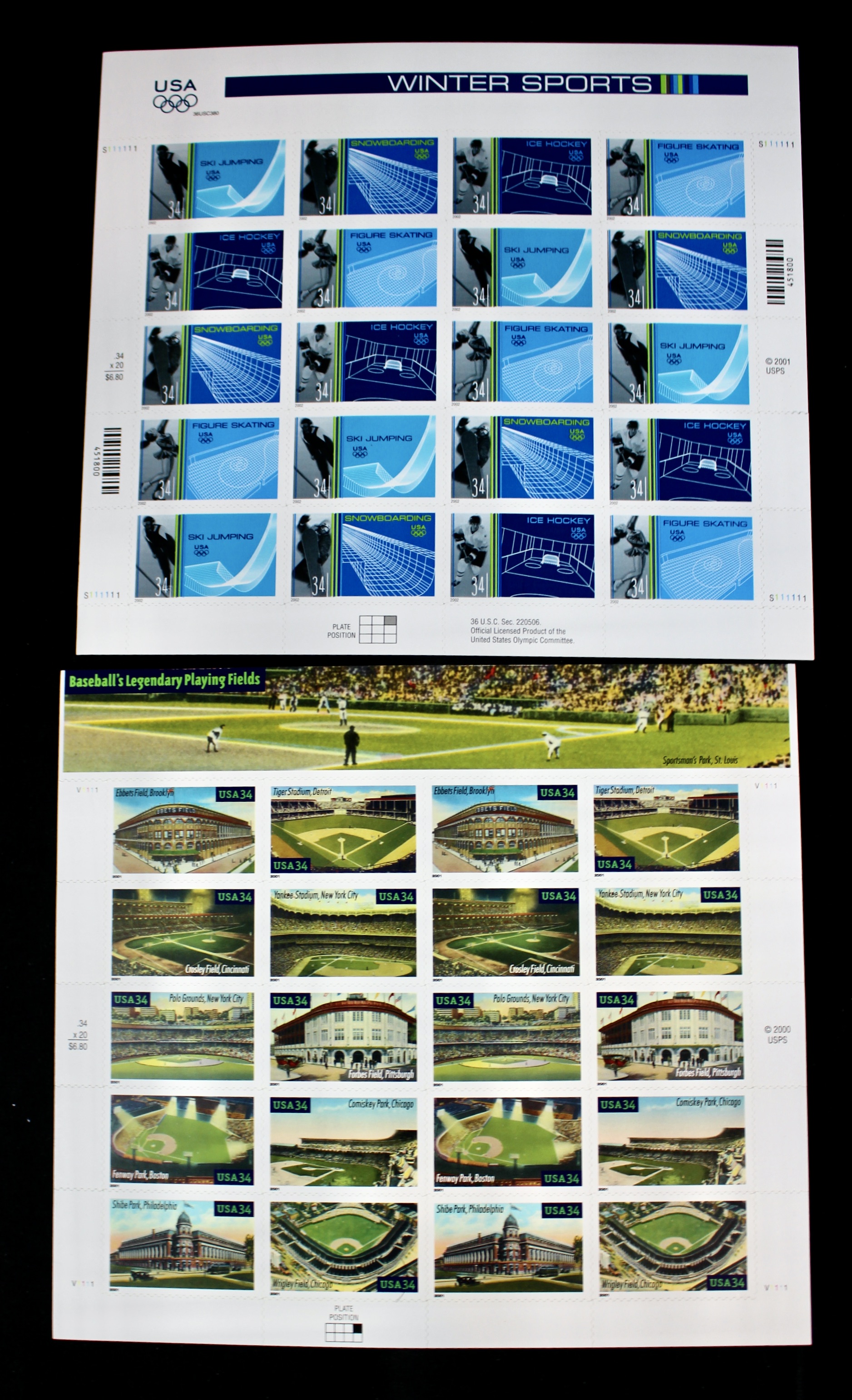 Seventeen Different Miniature Postage Stamp Sheets