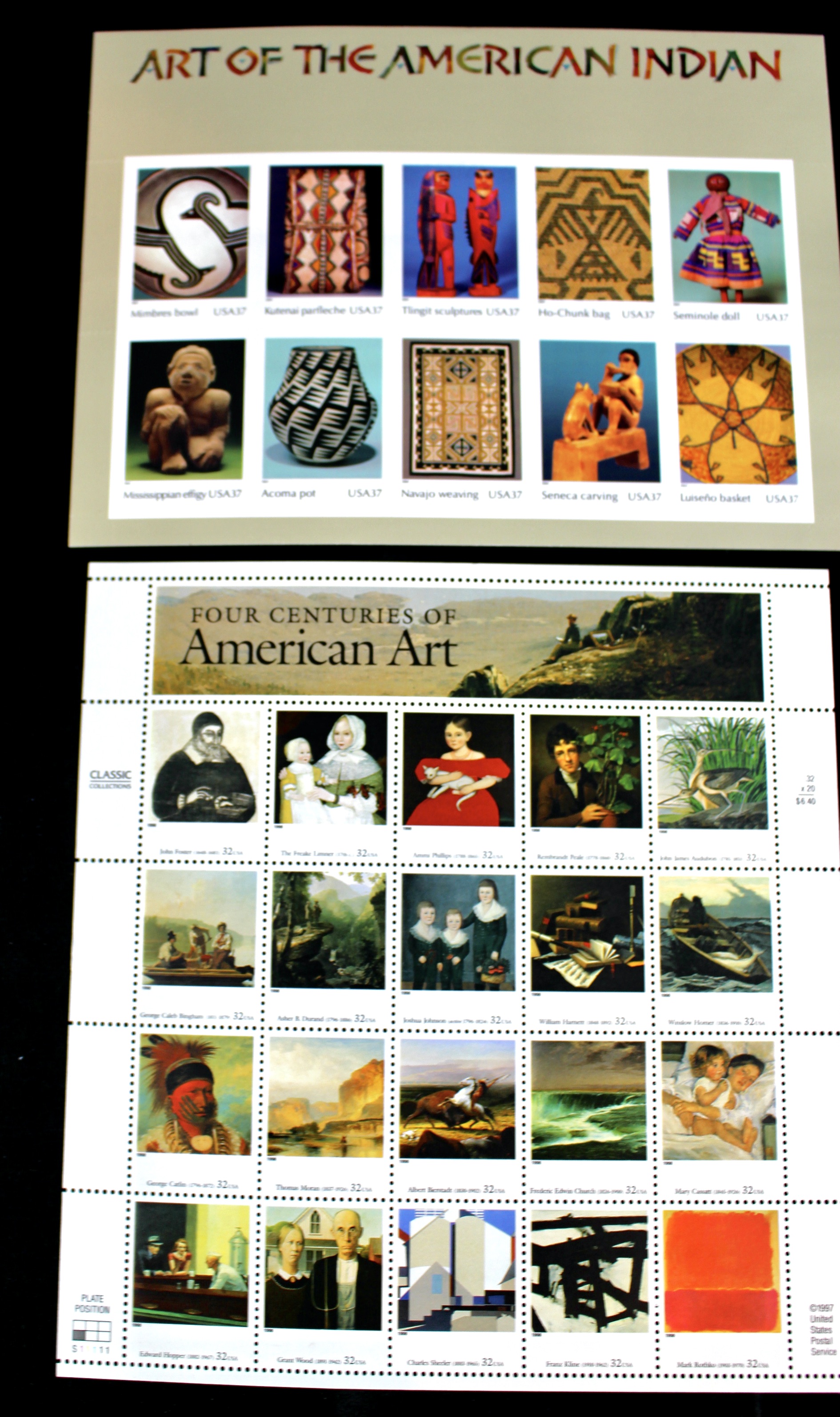 Seventeen Different Miniature Postage Stamp Sheets
