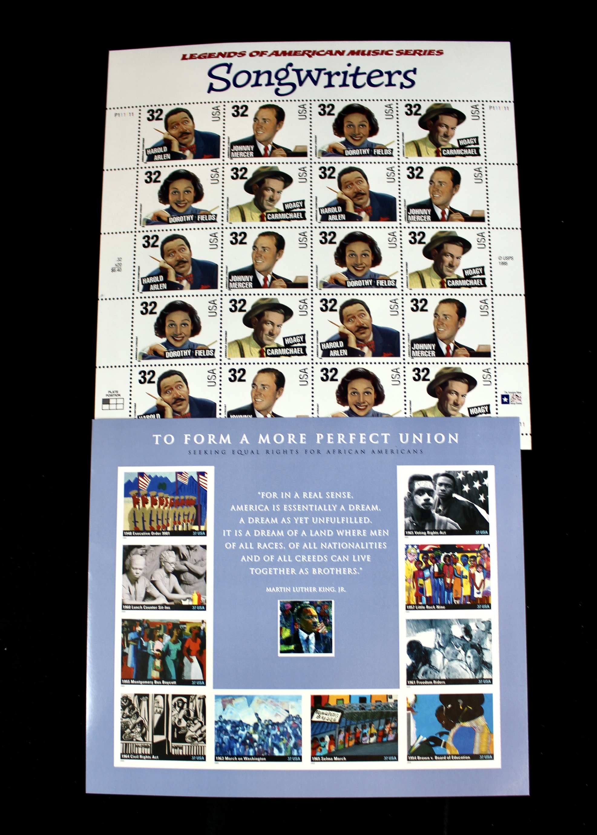 Seventeen Different Miniature Postage Stamp Sheets