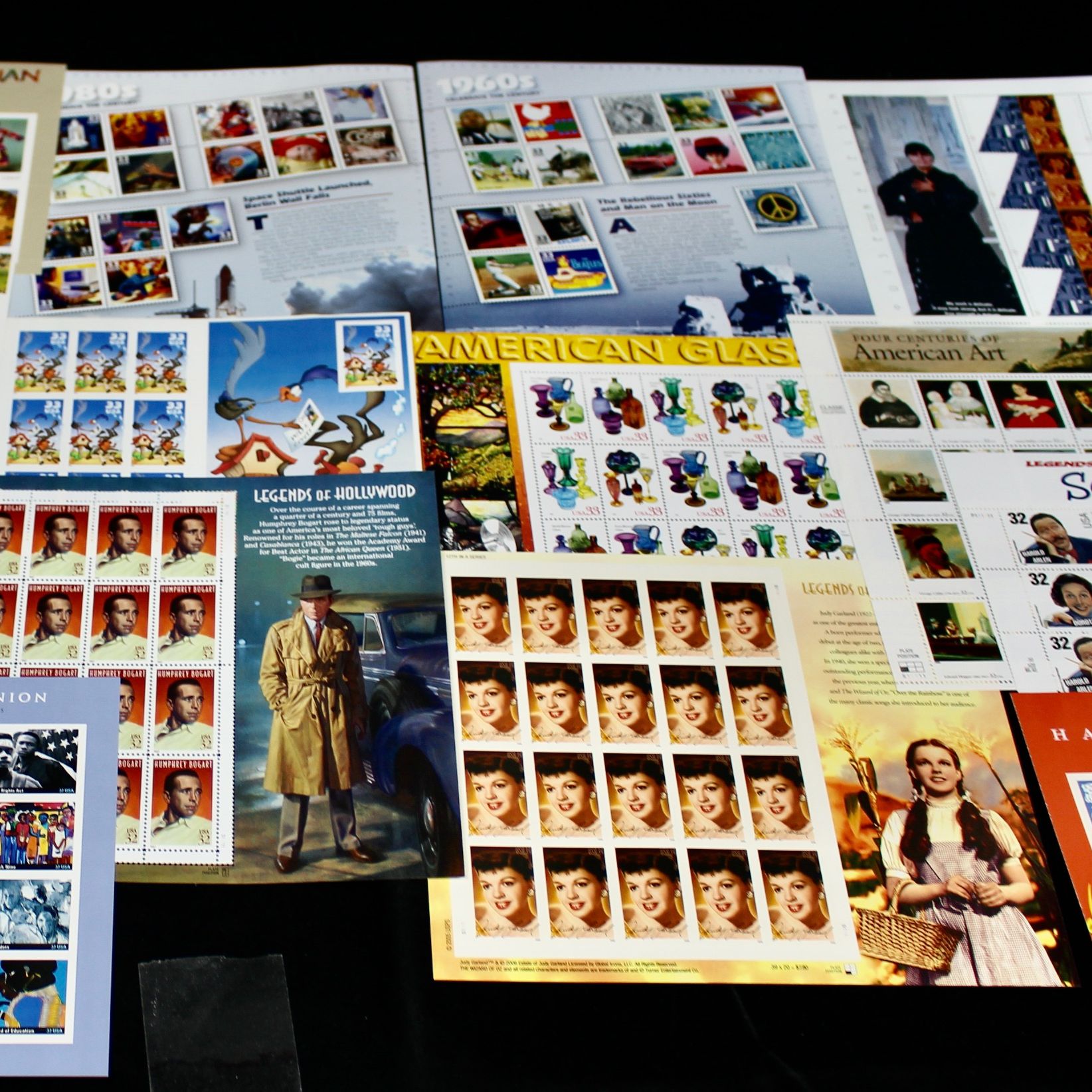 Seventeen Different Miniature Postage Stamp Sheets