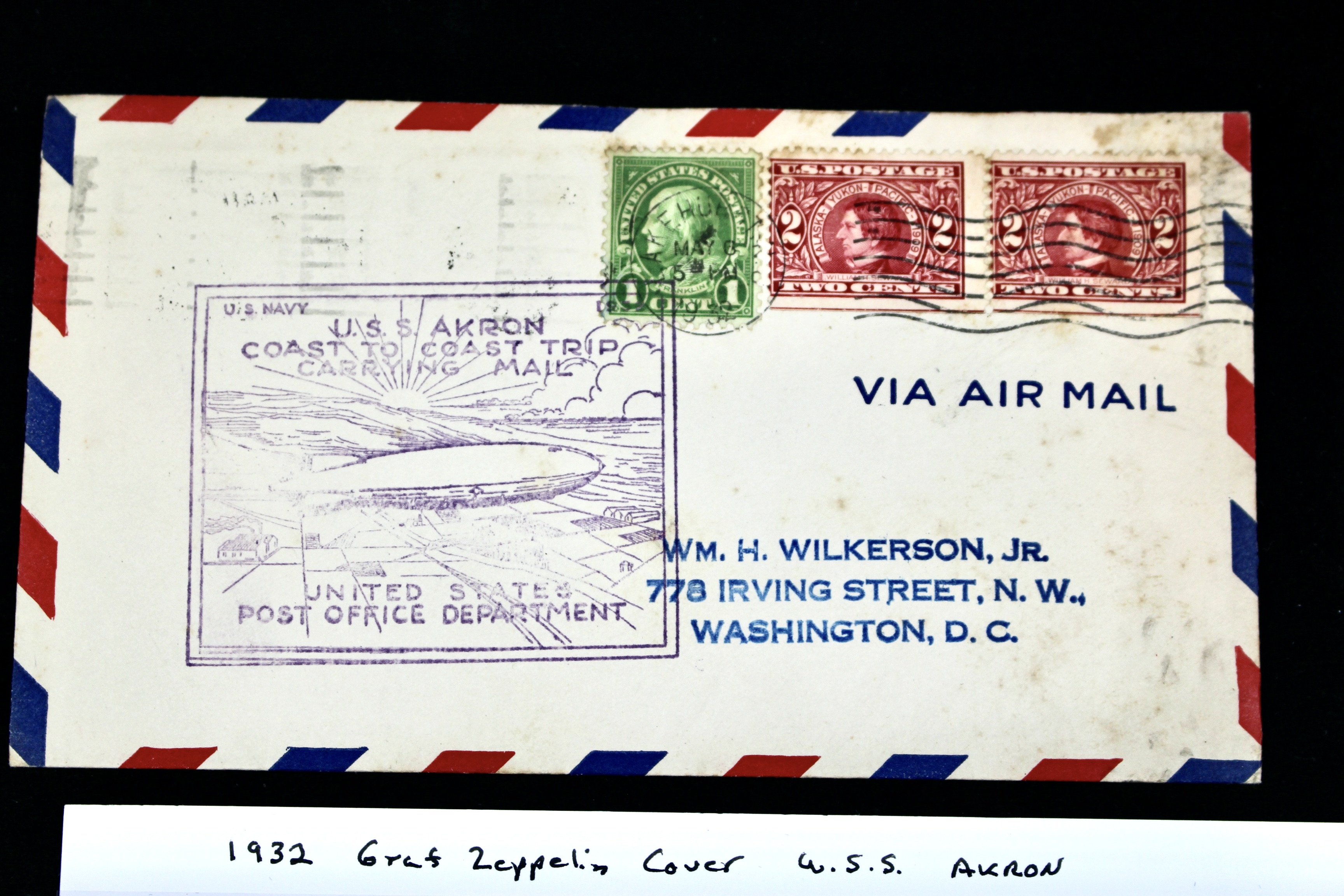 1932 Graf Zeppelin Postal Cover, USS Akron