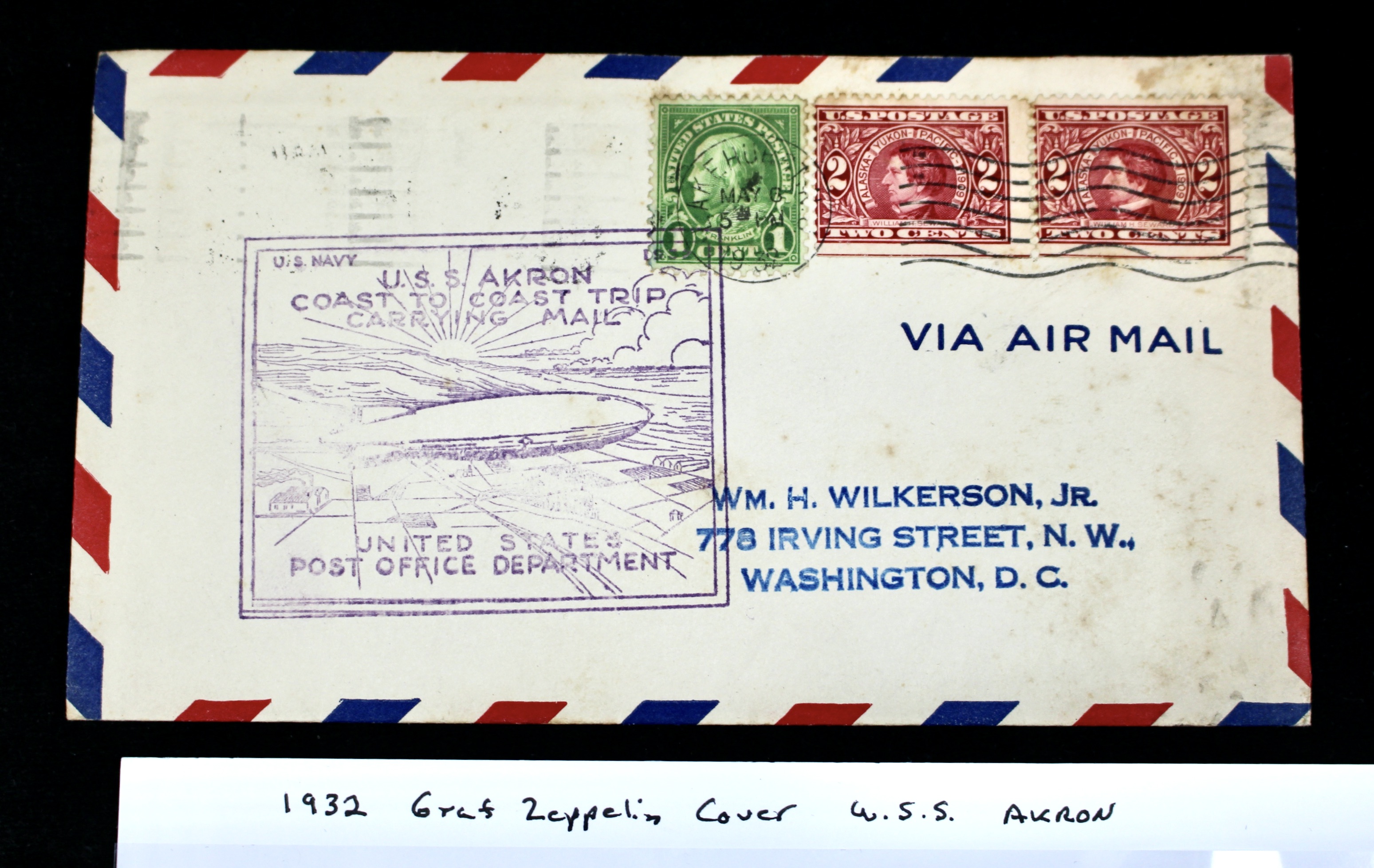 1932 Graf Zeppelin Postal Cover, USS Akron