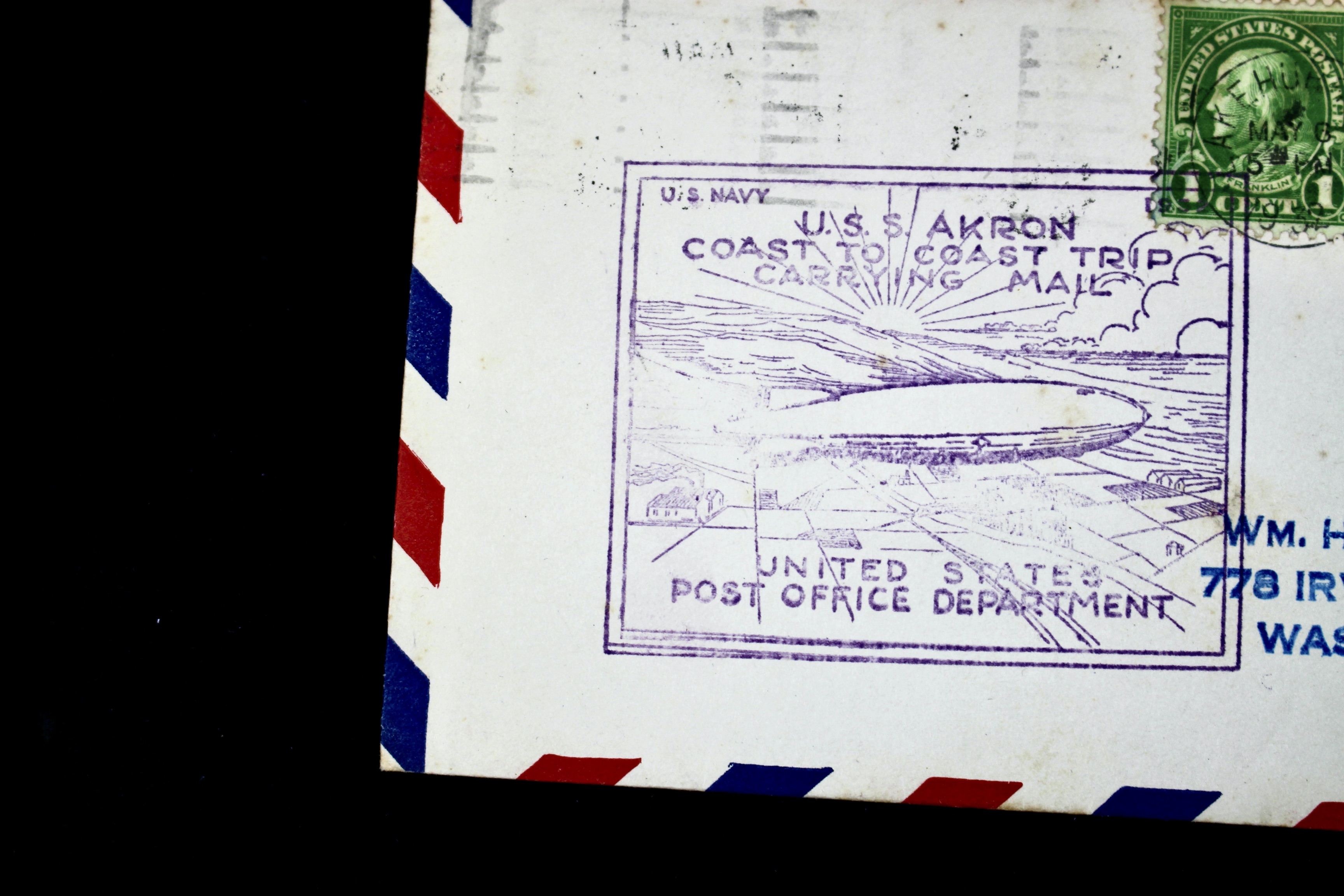 1932 Graf Zeppelin Postal Cover, USS Akron