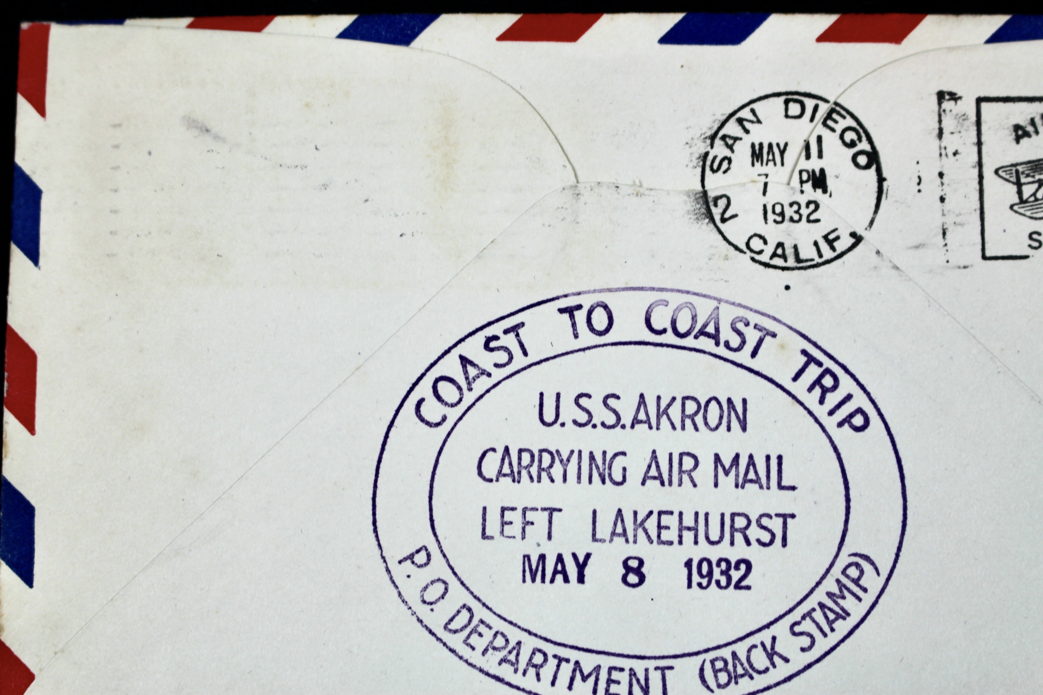 1932 Graf Zeppelin Postal Cover, USS Akron