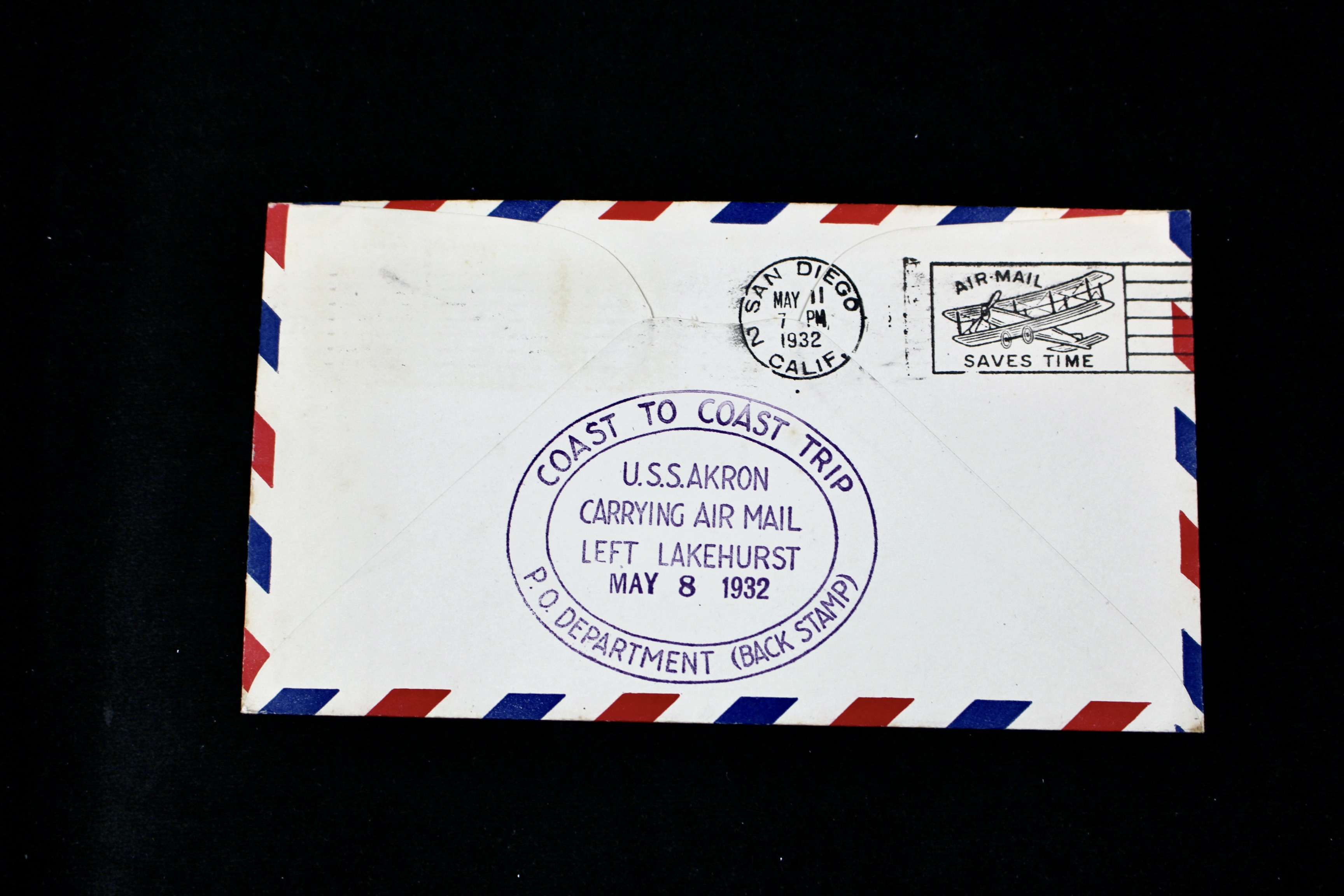 1932 Graf Zeppelin Postal Cover, USS Akron
