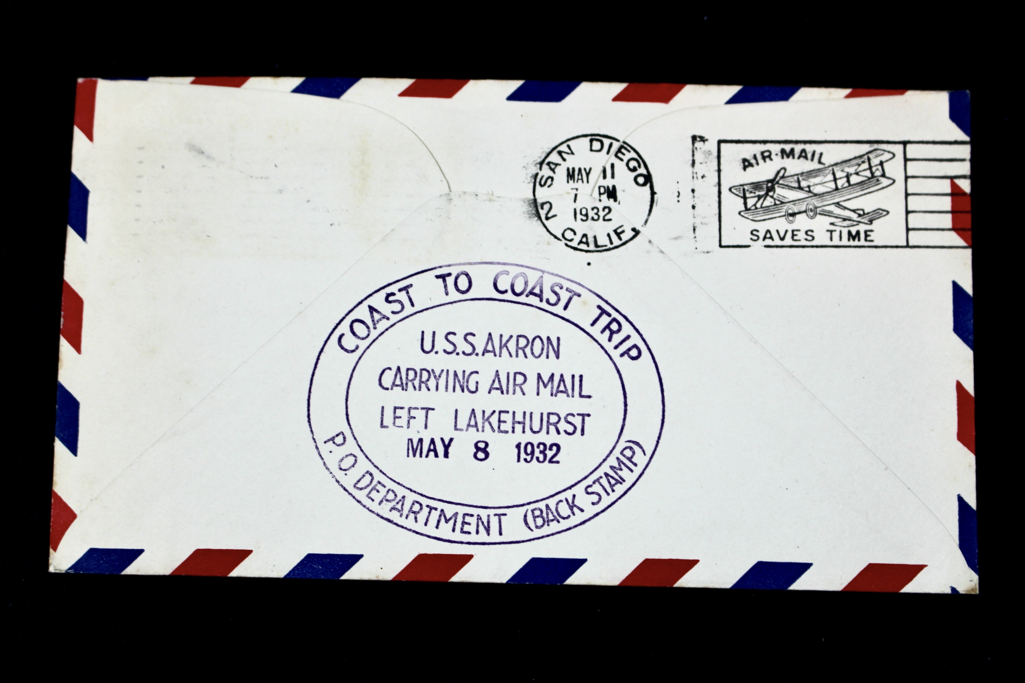 1932 Graf Zeppelin Postal Cover, USS Akron