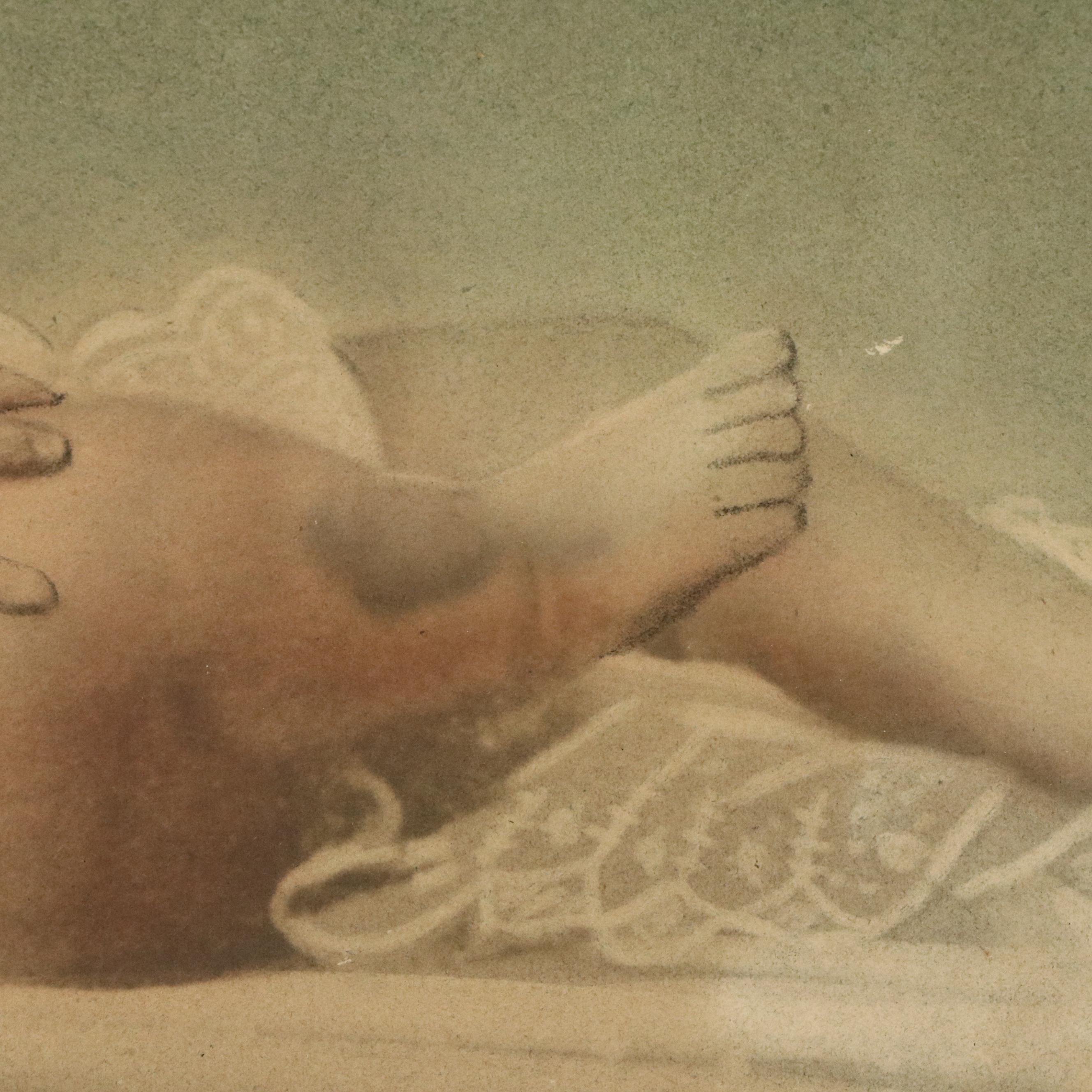 Hand-Colored Collotype of Infant, Late 19th Century