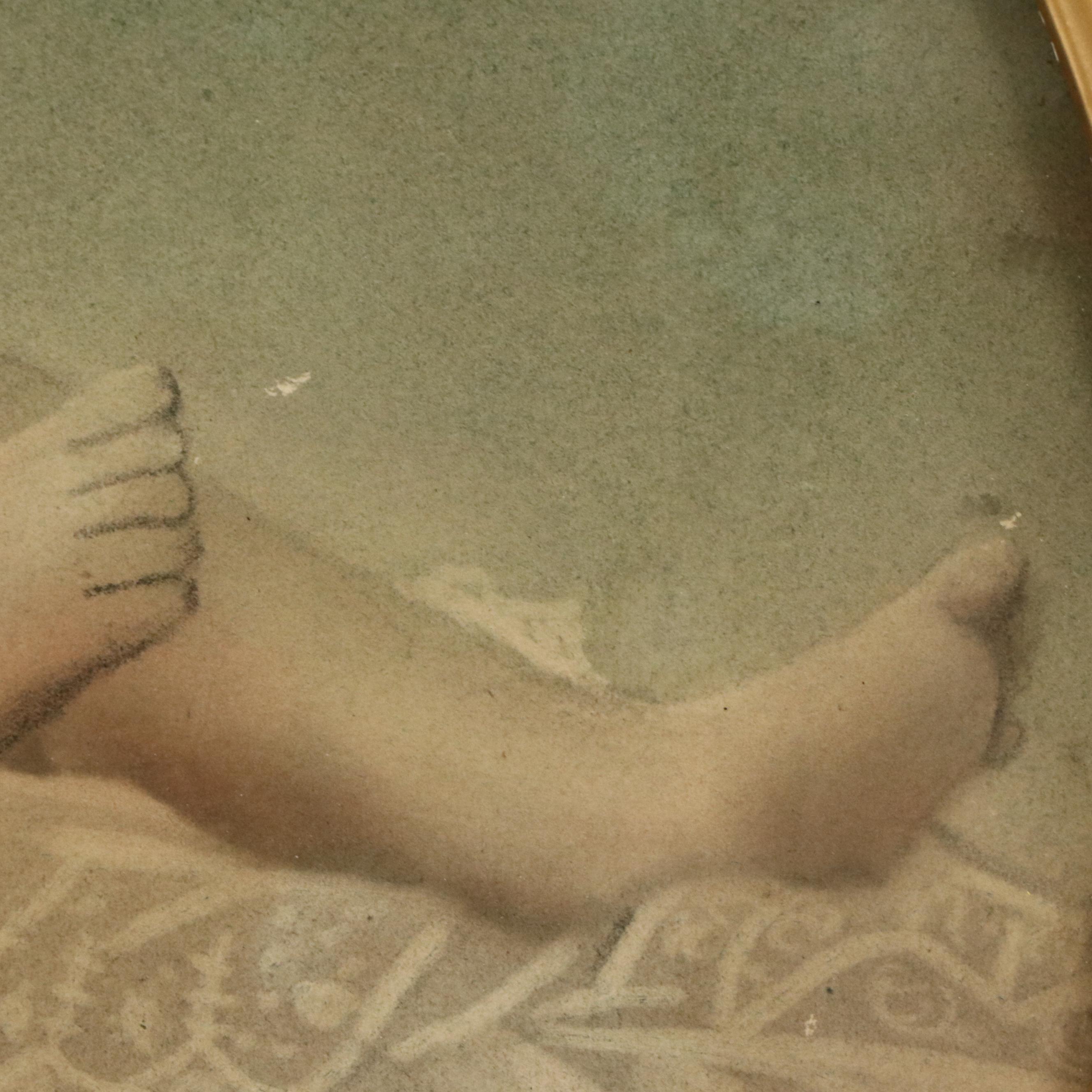 Hand-Colored Collotype of Infant, Late 19th Century