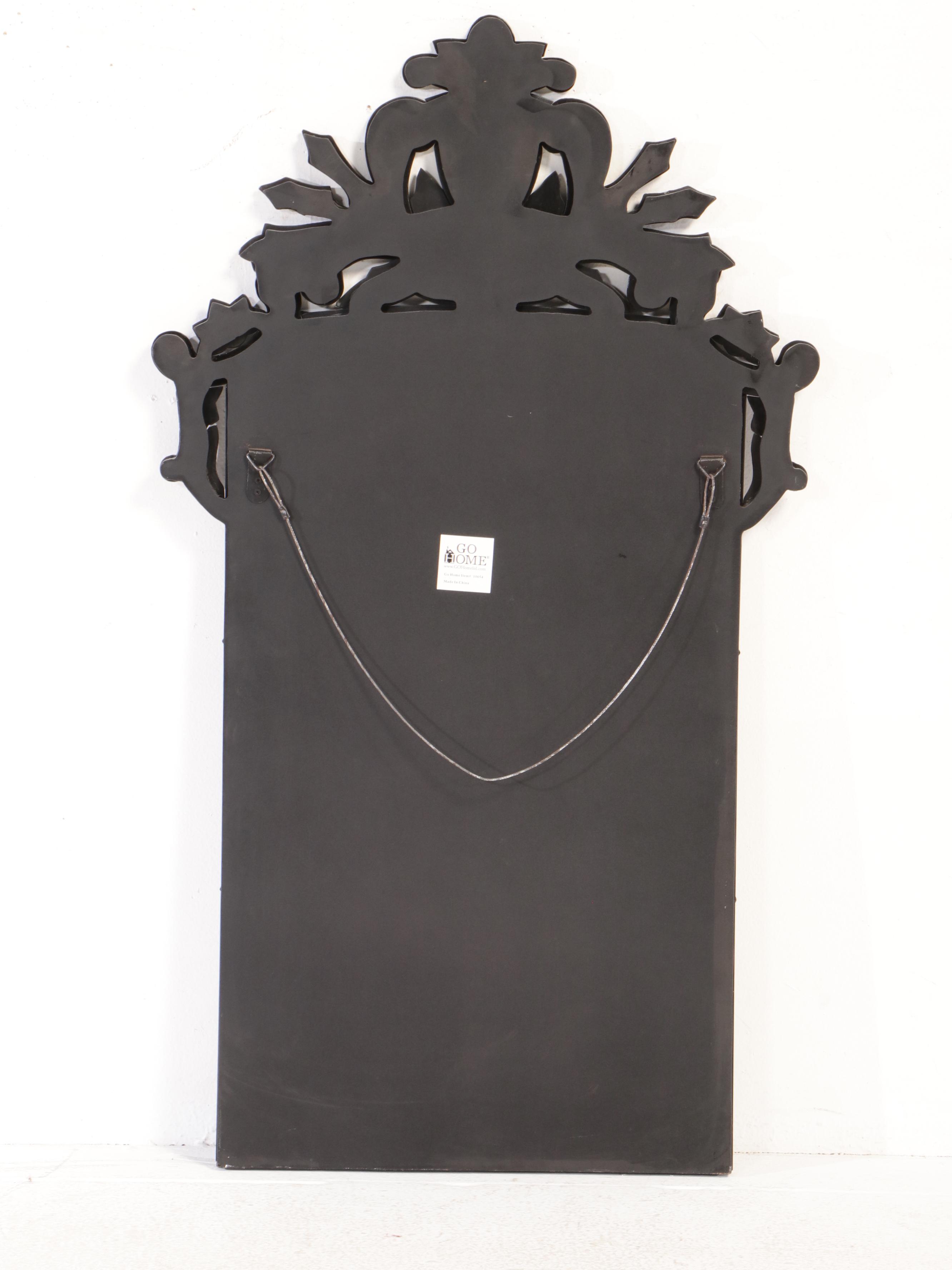 Venetian Style Black Glass Framed Wall Mirror