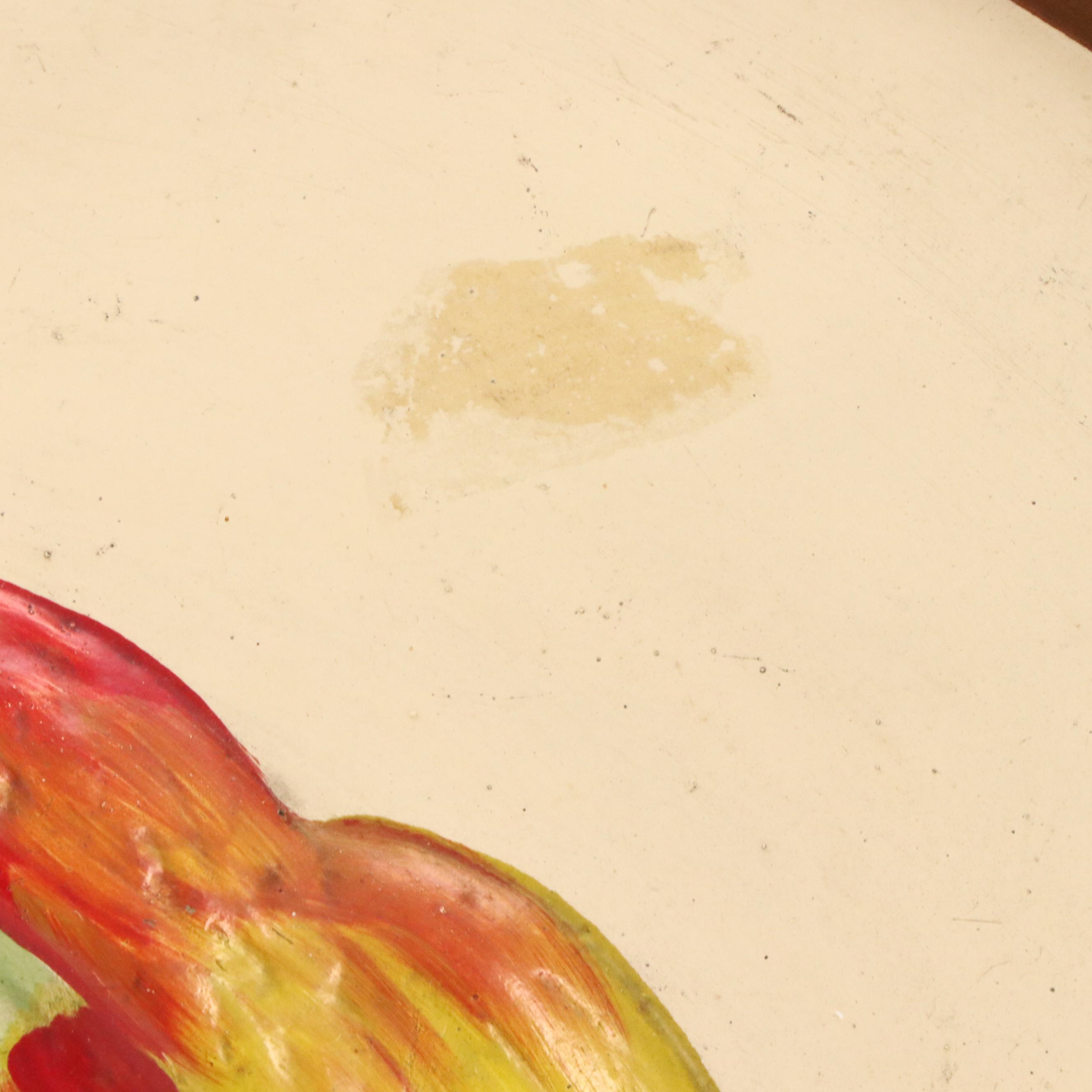 Cast Plaster Plaque of Parrot Eating Treetop Berries