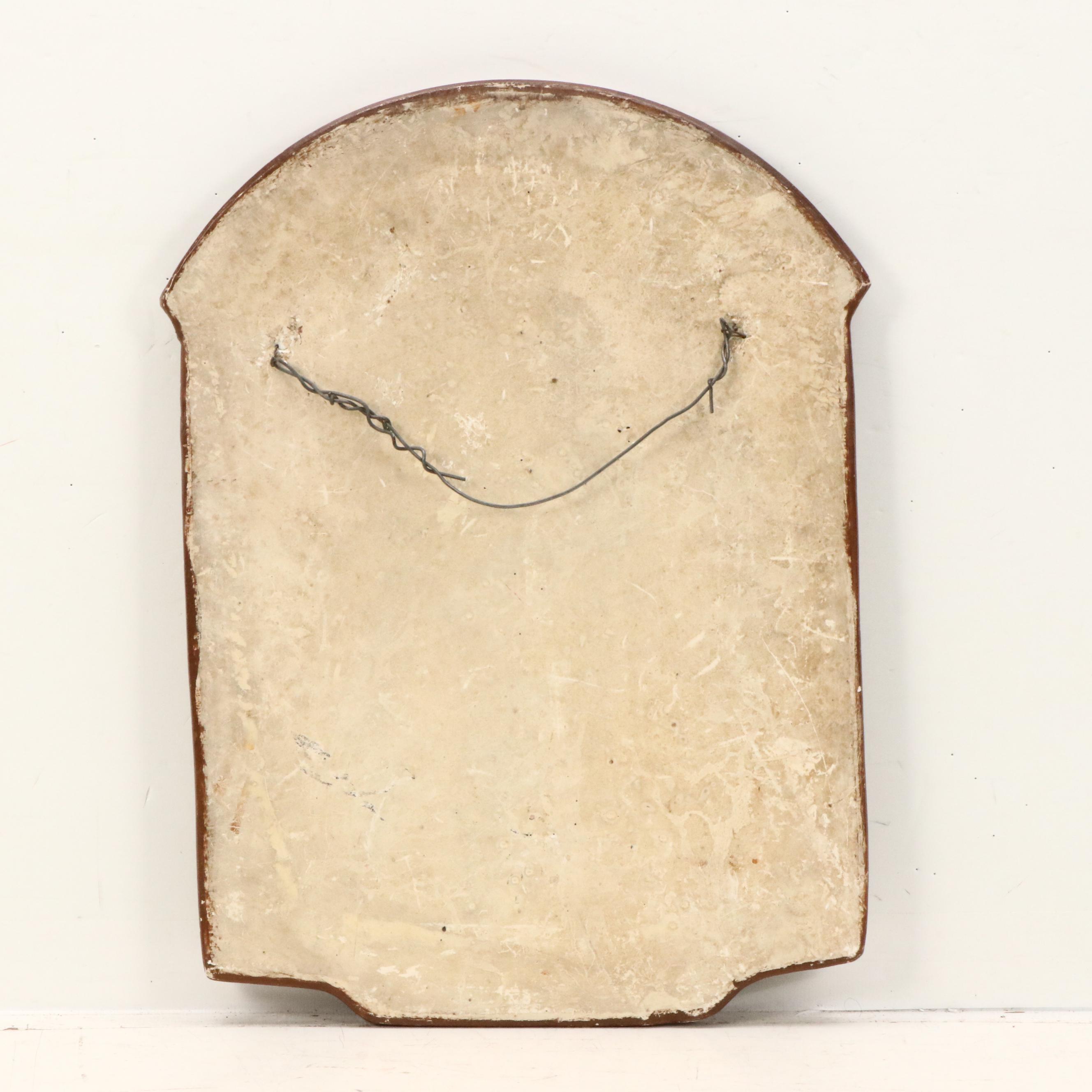 Cast Plaster Plaque of Parrot Eating Treetop Berries