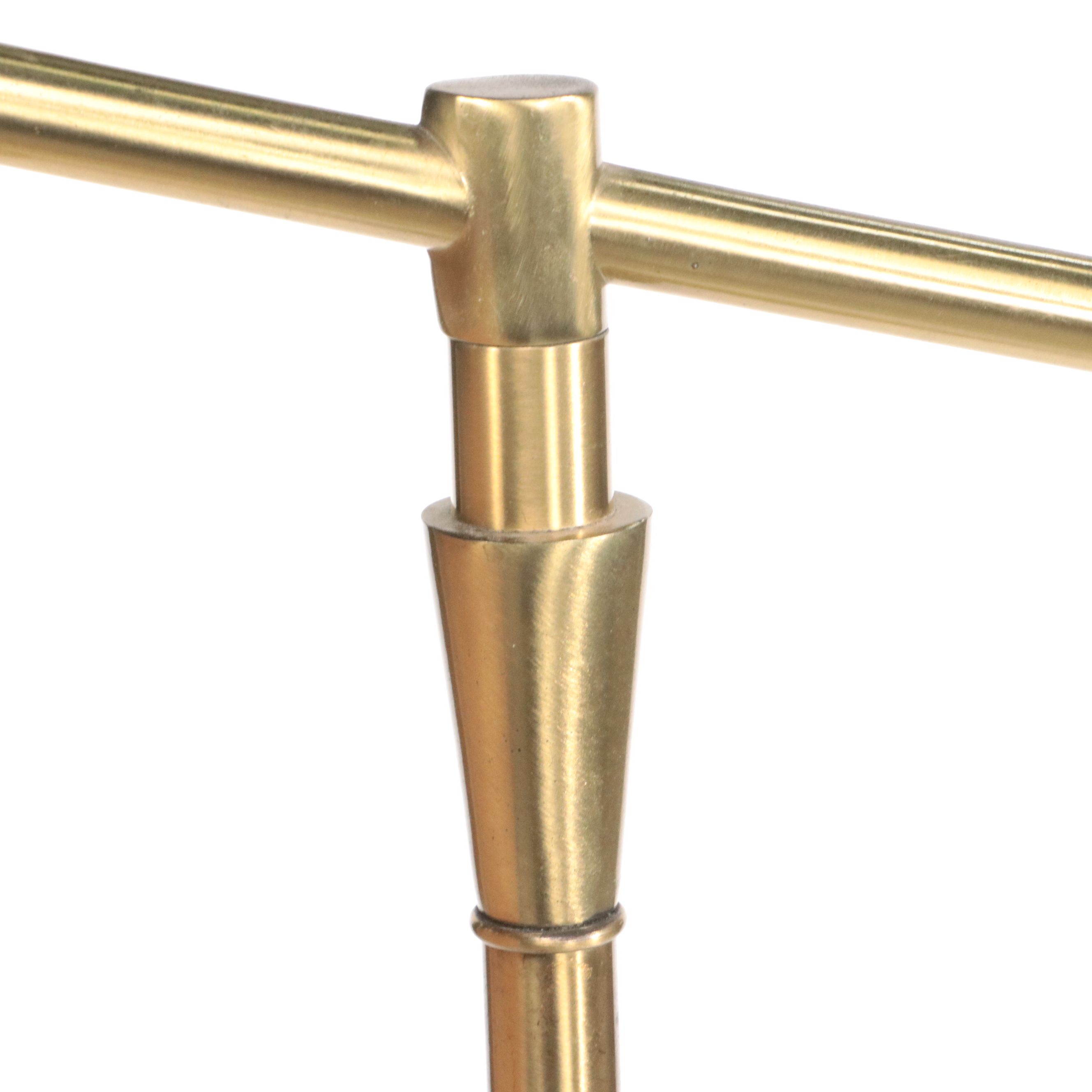Postmodern Style Brass Cantilever Floor Lamp with Linen Drum Shade