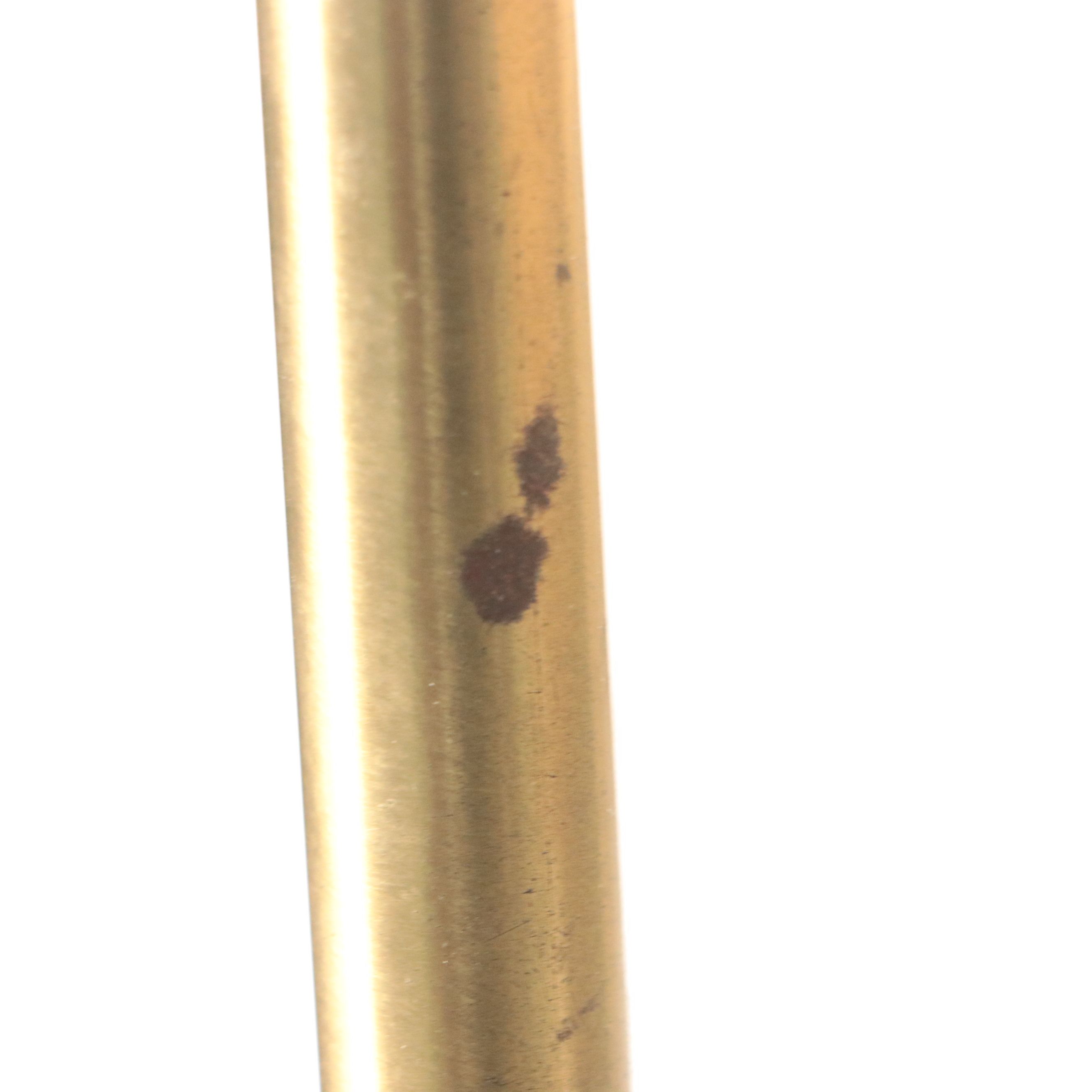 Postmodern Style Brass Cantilever Floor Lamp with Linen Drum Shade