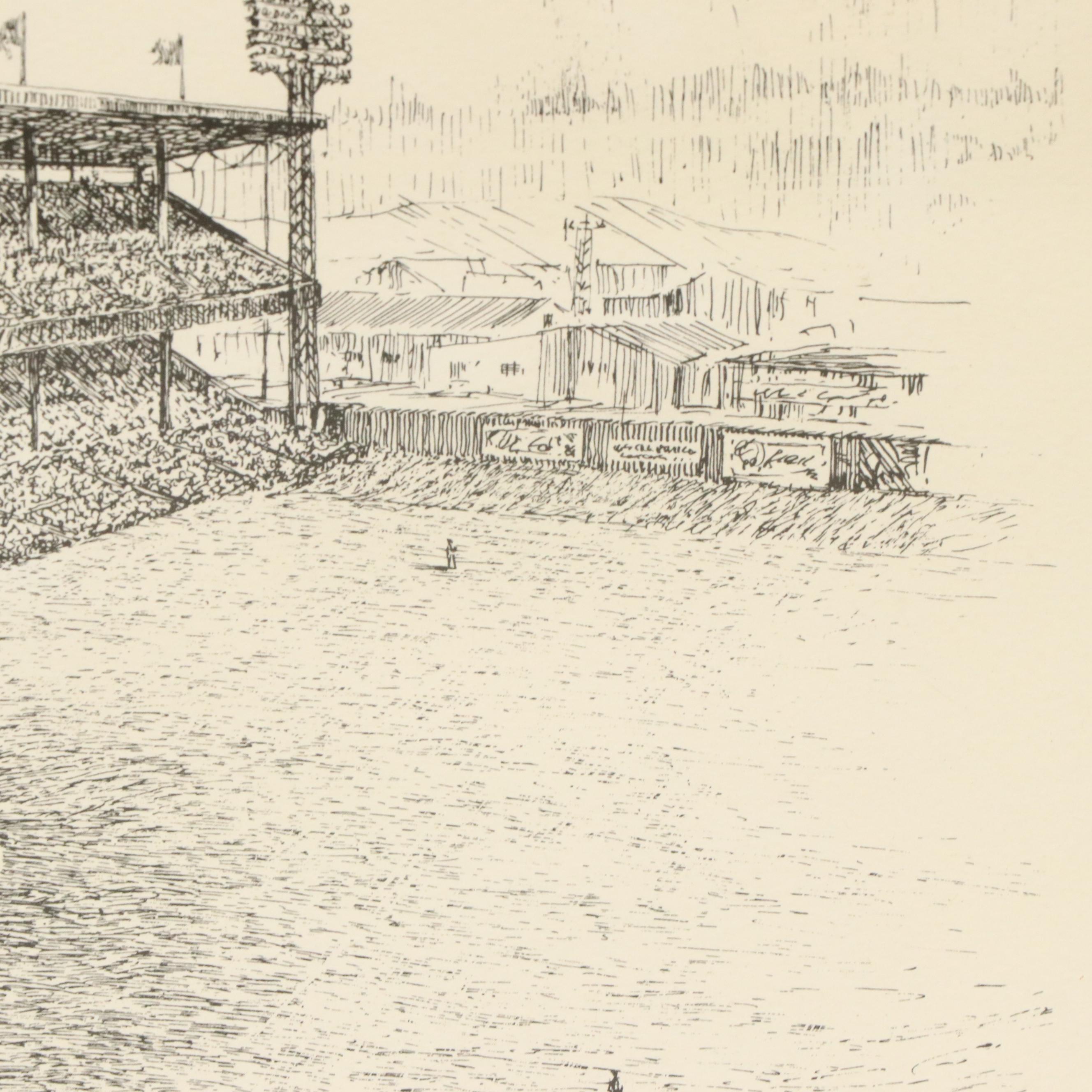 After George Williams Offset Lithograph "Crosley Field," 1970