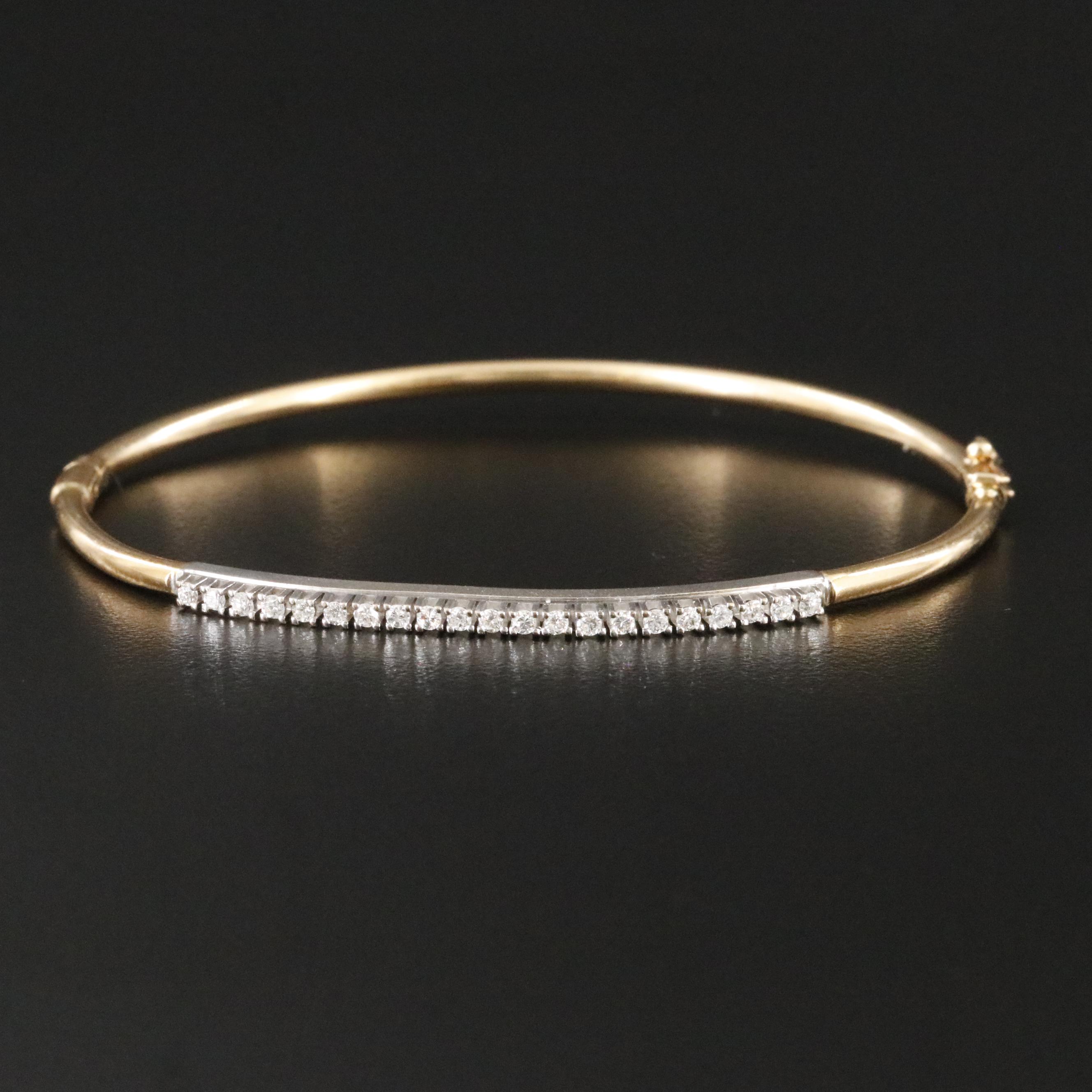 14K 0.41 CTW Diamond Hinged Bangle