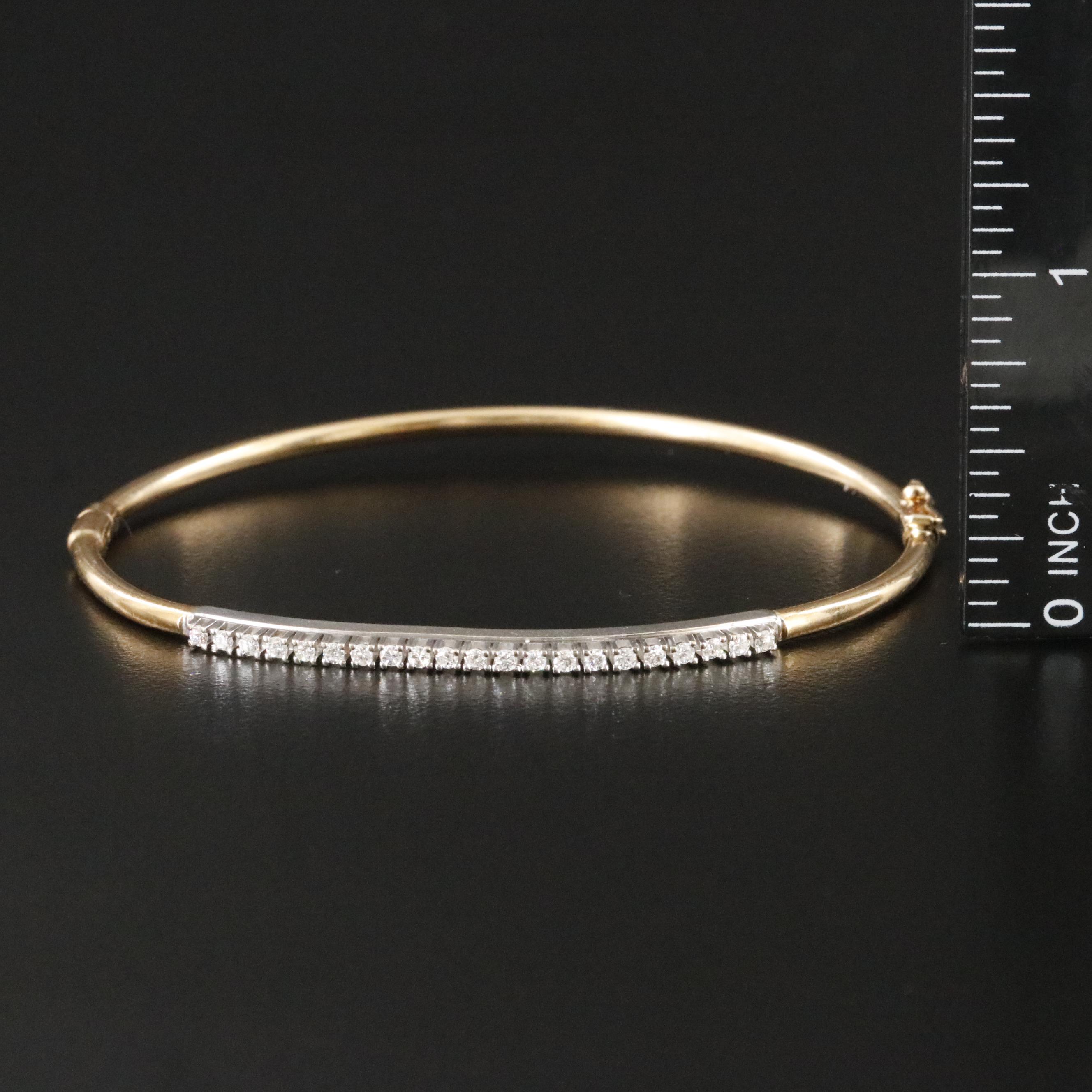 14K 0.41 CTW Diamond Hinged Bangle