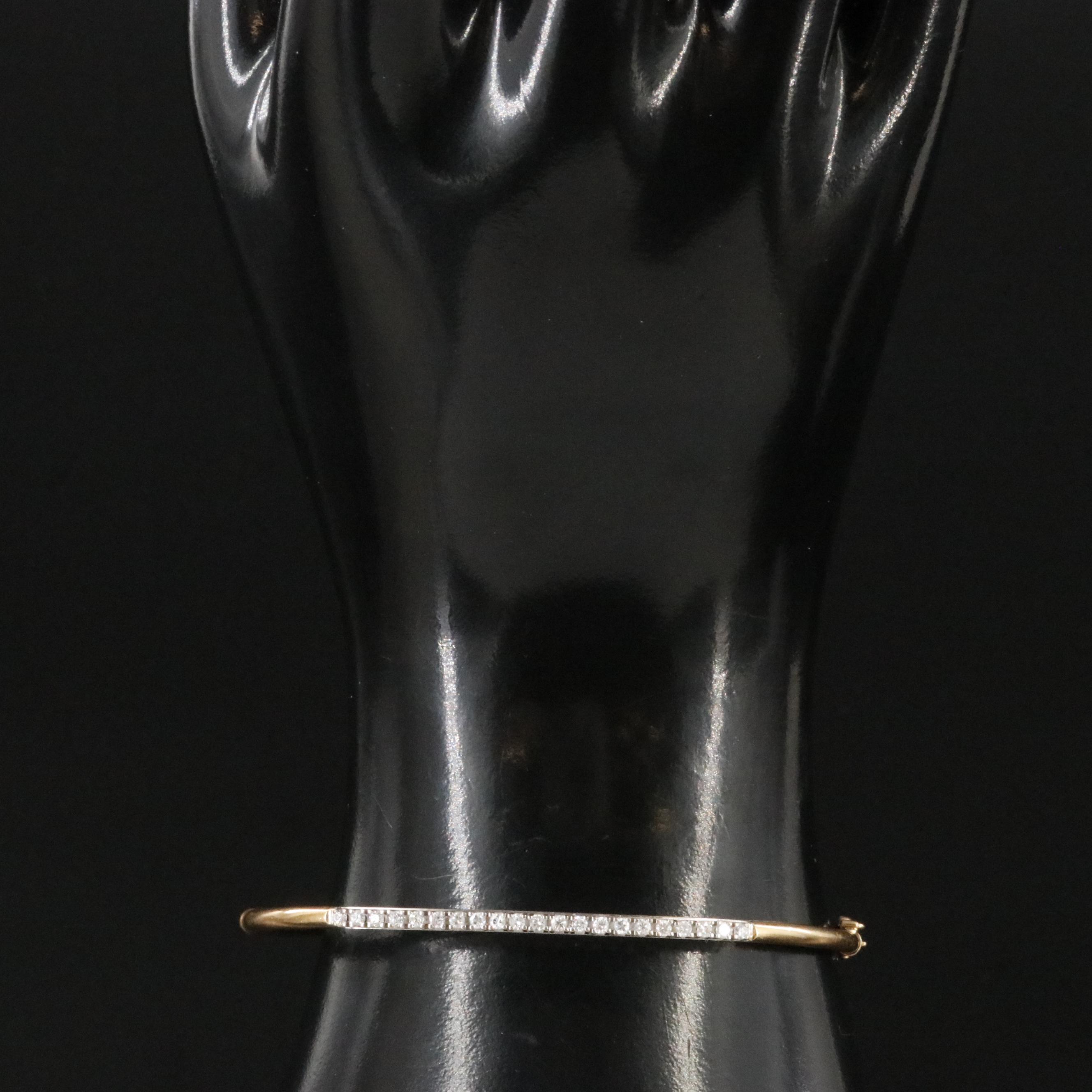 14K 0.41 CTW Diamond Hinged Bangle