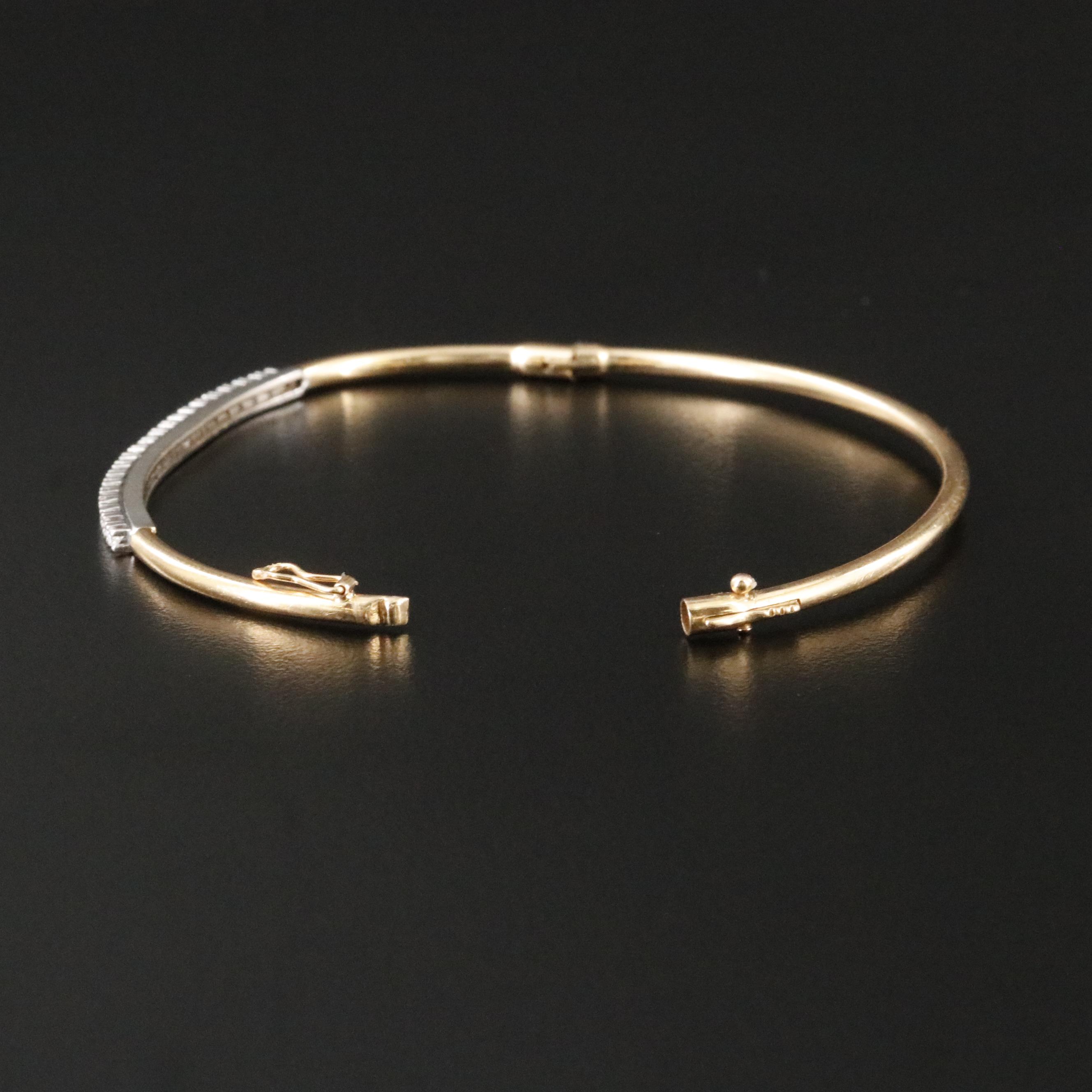 14K 0.41 CTW Diamond Hinged Bangle