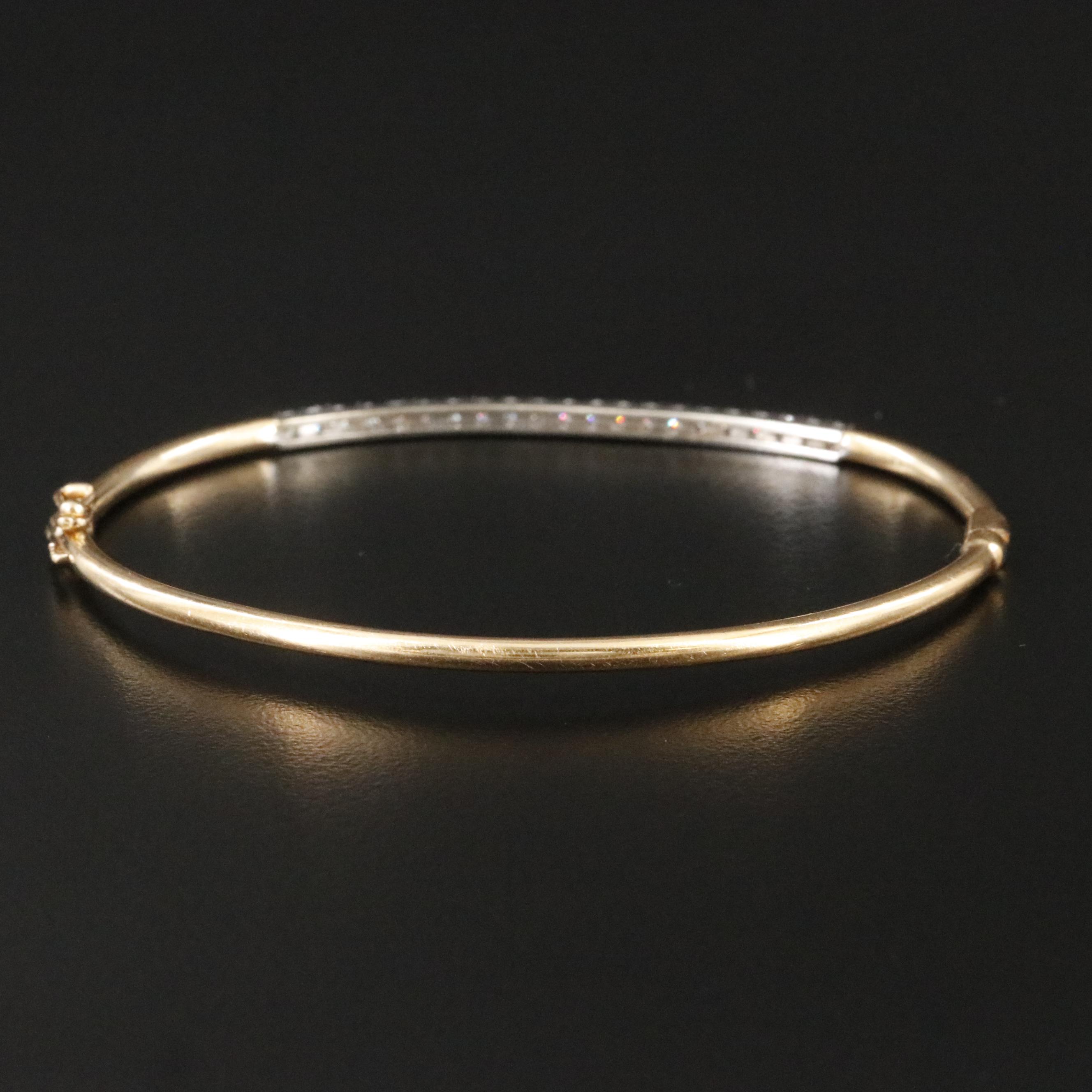 14K 0.41 CTW Diamond Hinged Bangle