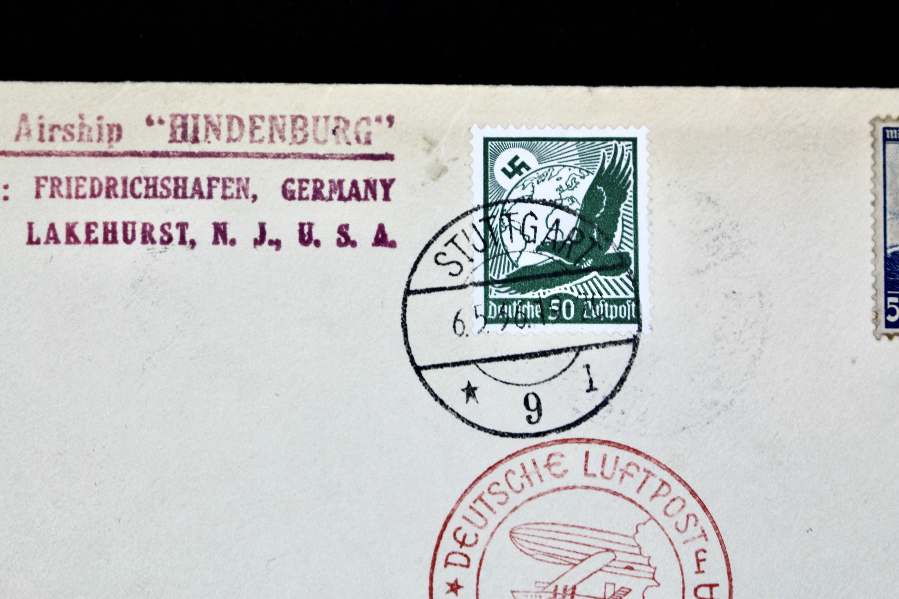 1936 Hindenburg Graf Zeppelin Registered Postal Cover