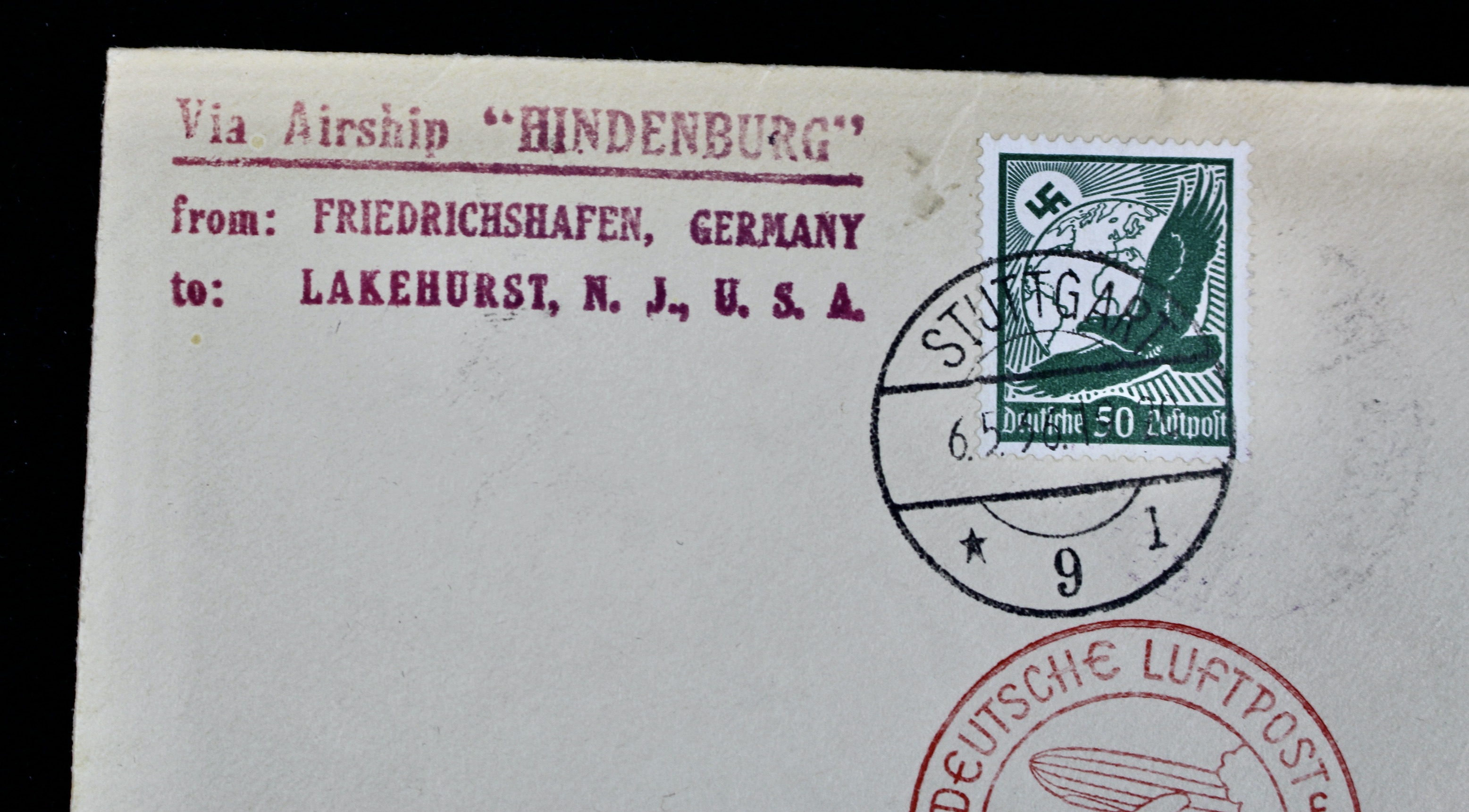 1936 Hindenburg Graf Zeppelin Registered Postal Cover