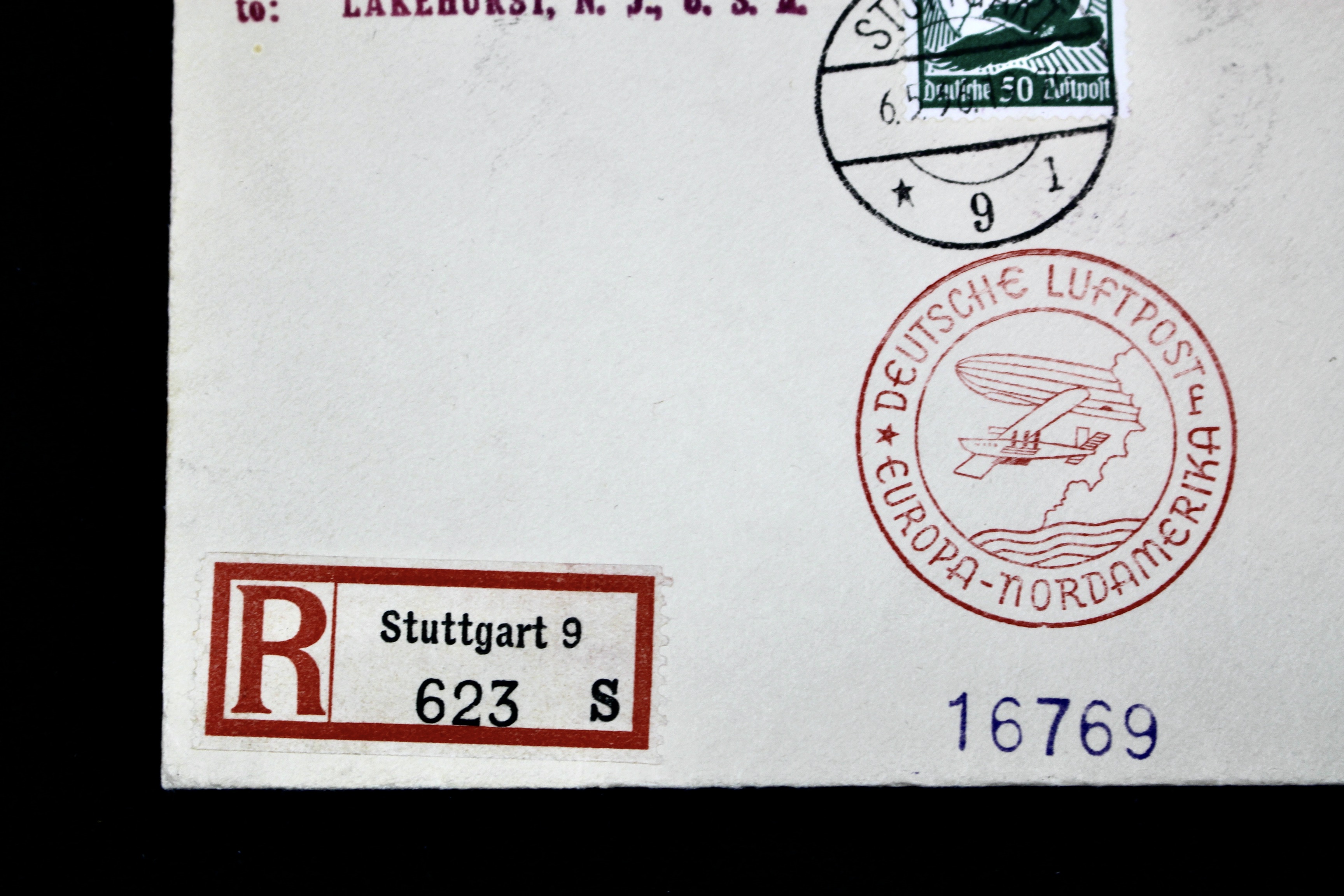 1936 Hindenburg Graf Zeppelin Registered Postal Cover