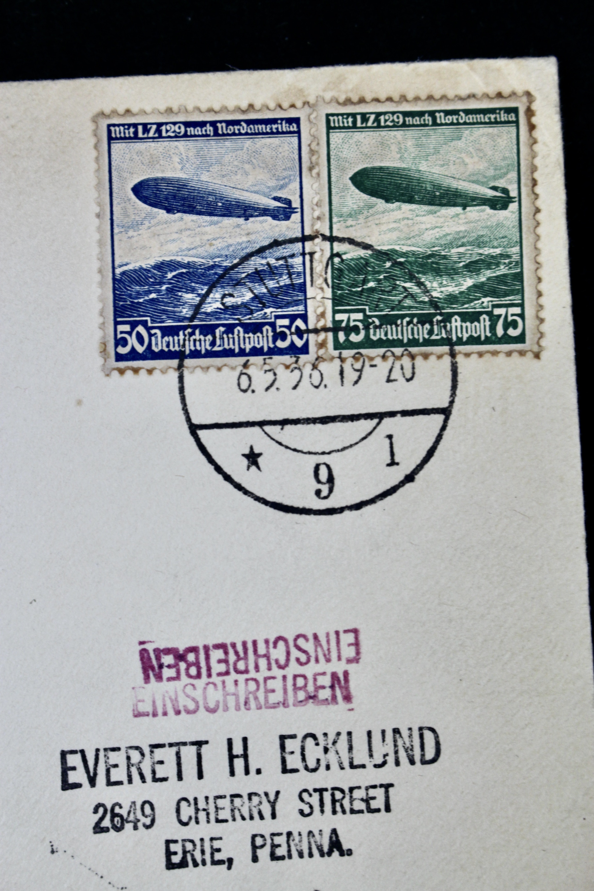 1936 Hindenburg Graf Zeppelin Registered Postal Cover