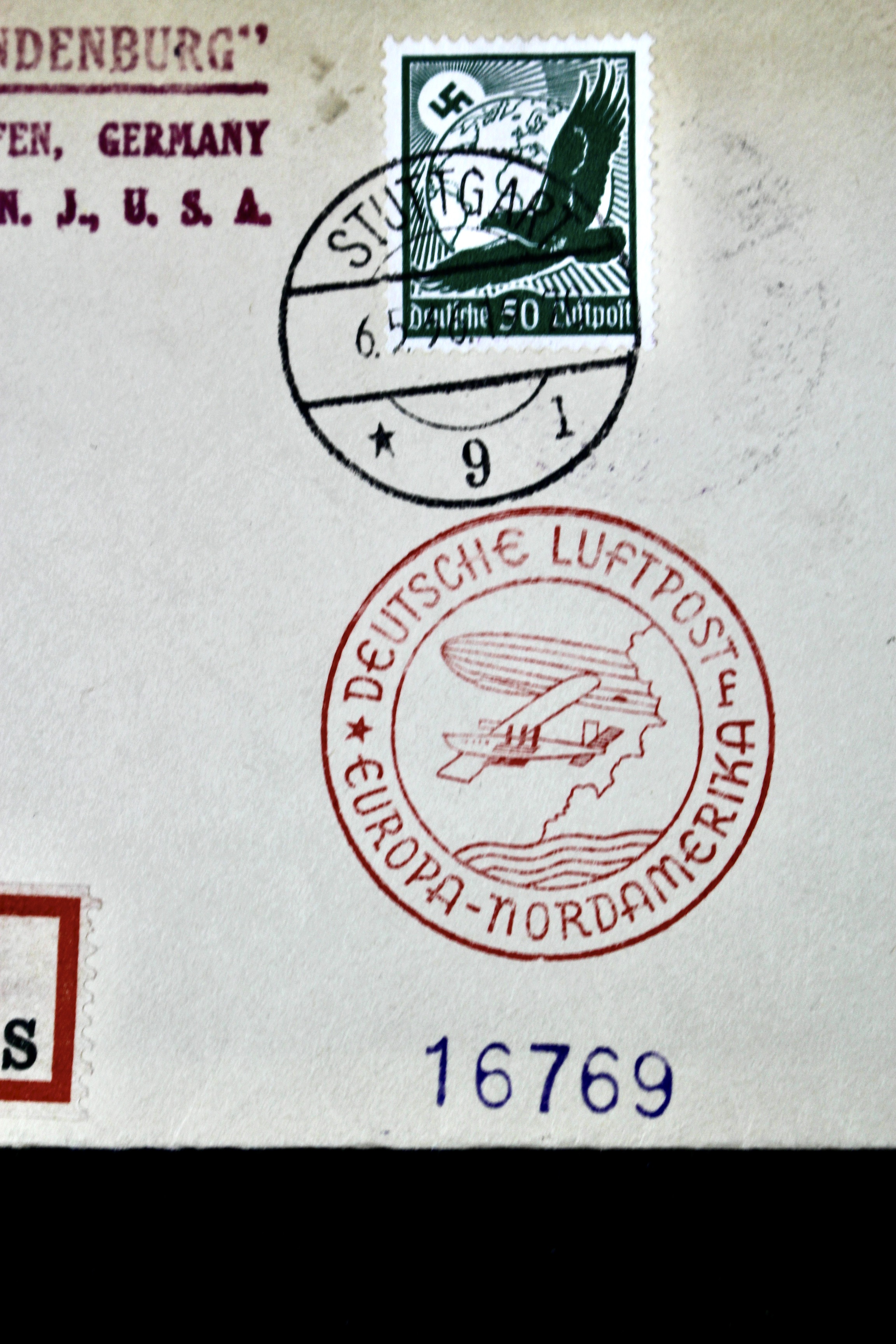 1936 Hindenburg Graf Zeppelin Registered Postal Cover