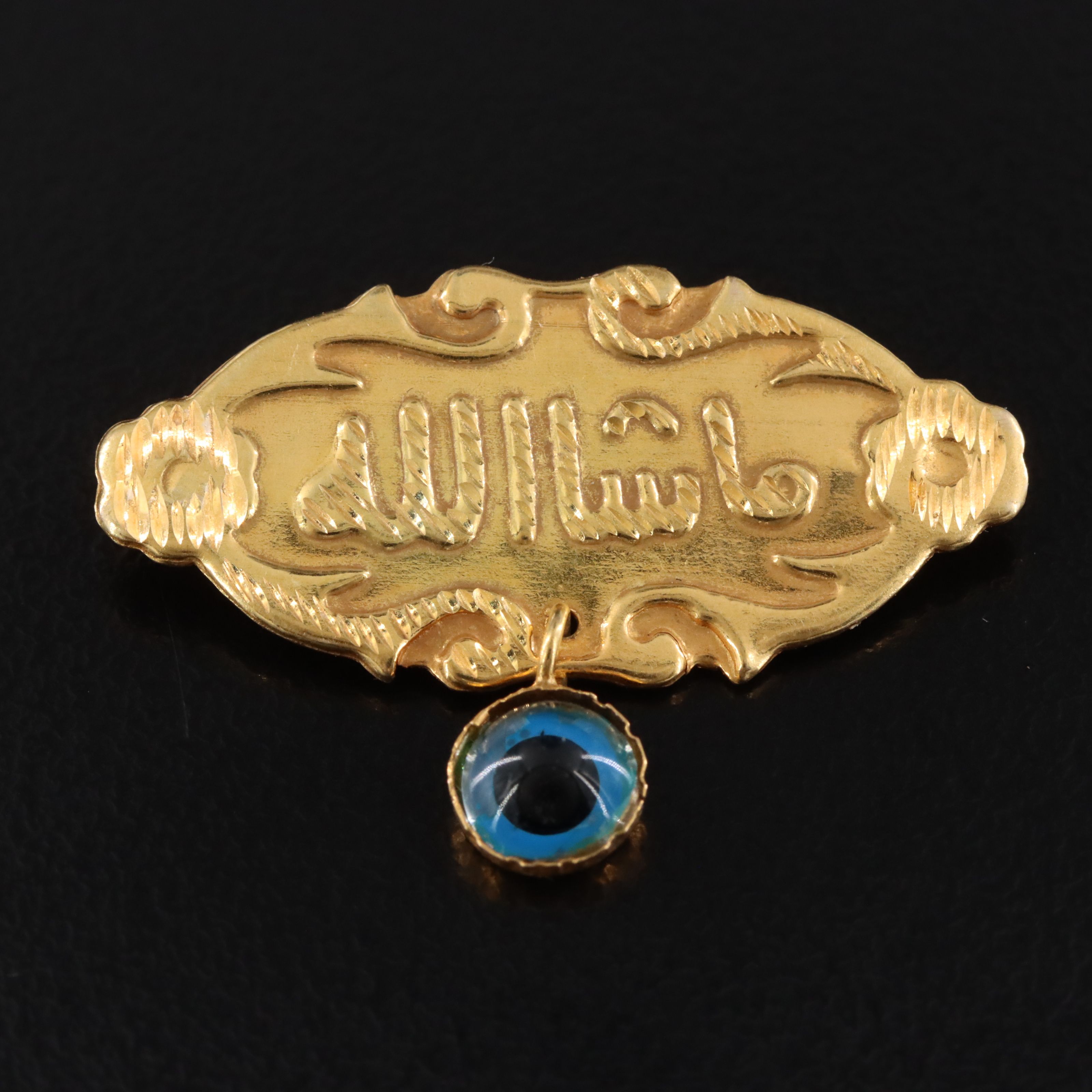 14K Glass Evil Eye Pin