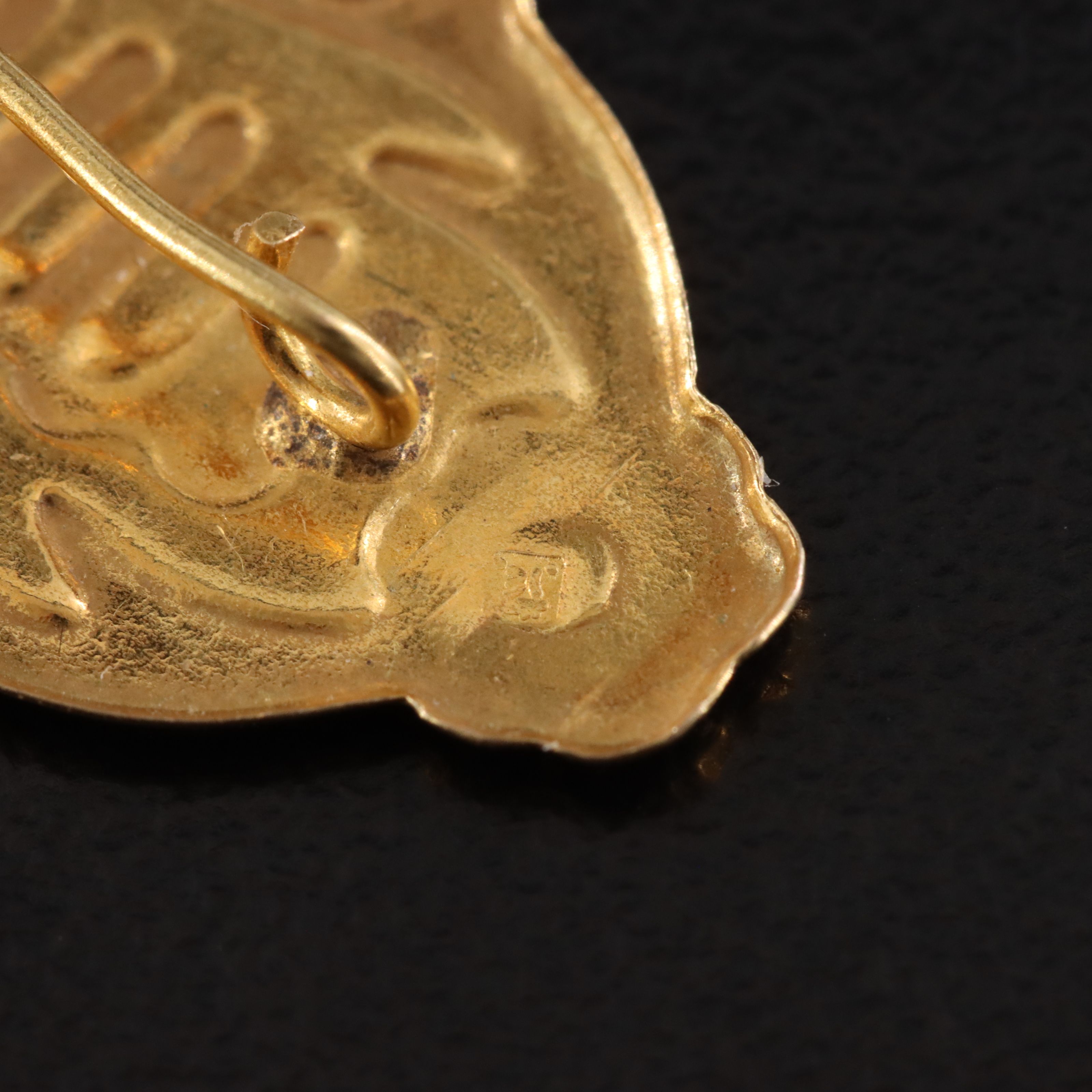 14K Glass Evil Eye Pin