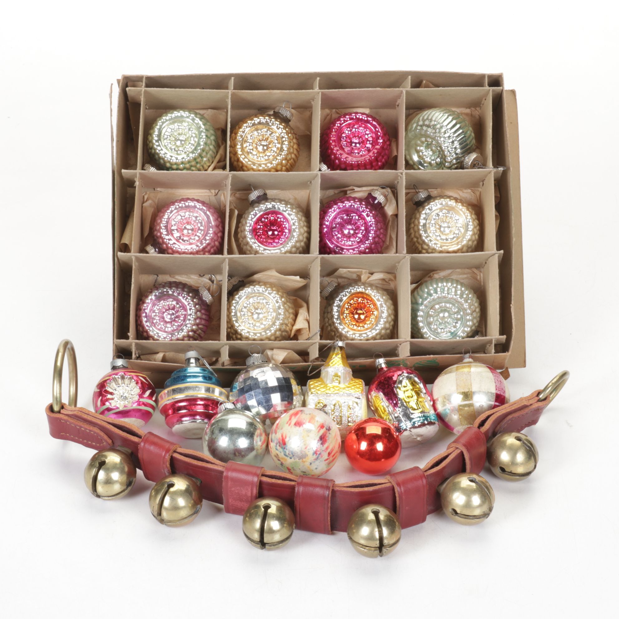 Mercury Glass Style Christmas Ornaments & Jingle Bells