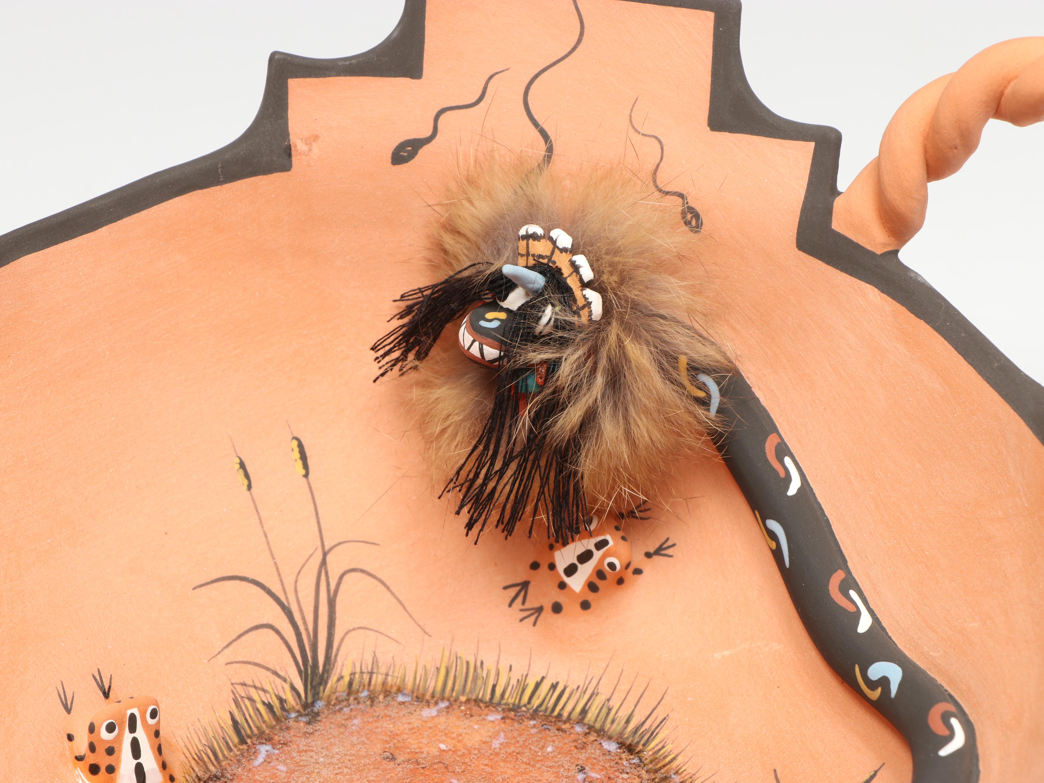 Marcus Homer Zuni Pueblo Sculptural Bowl with Frogs and Snake, 1998