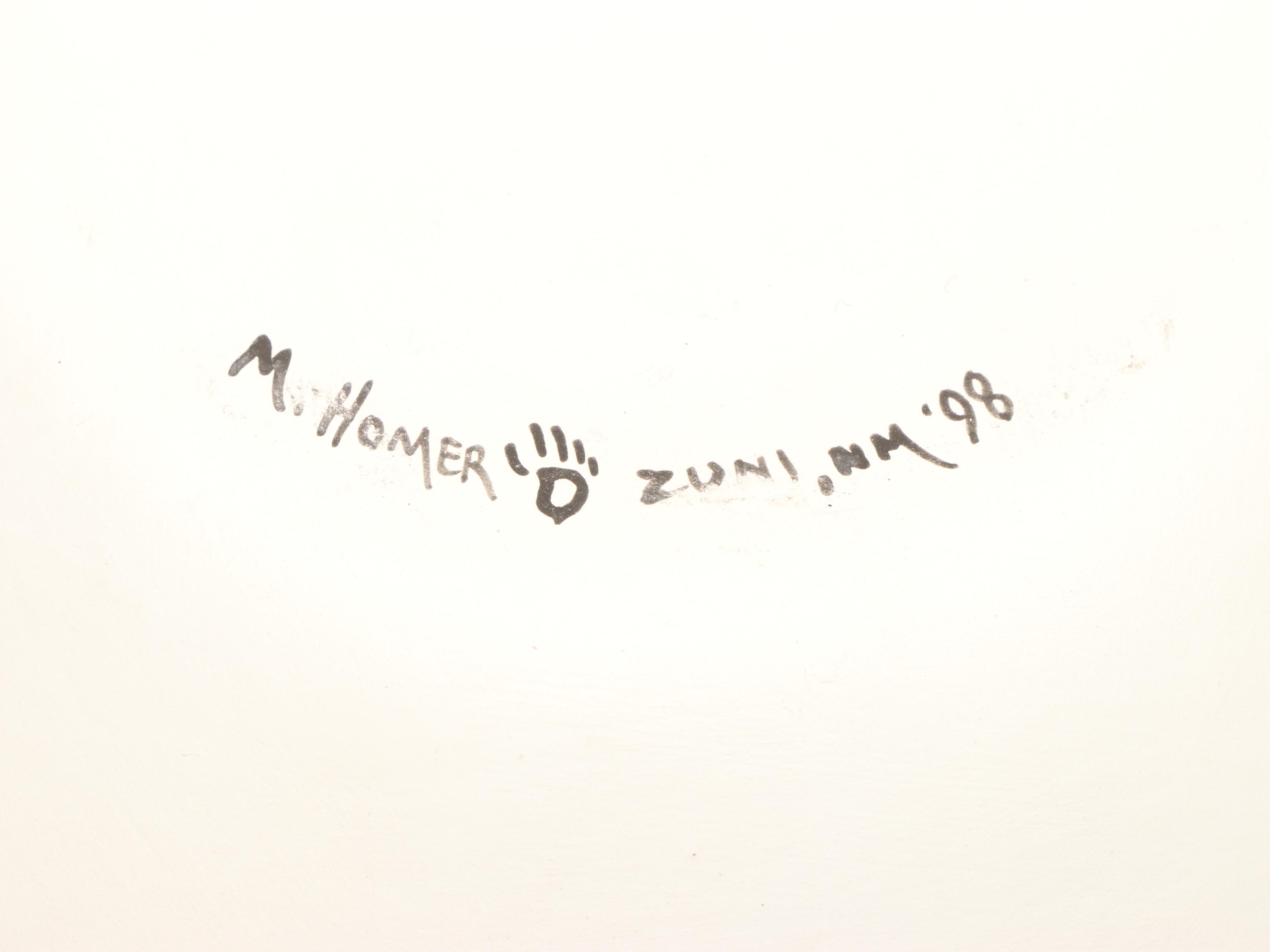 Marcus Homer Zuni Pueblo Sculptural Bowl with Frogs and Snake, 1998