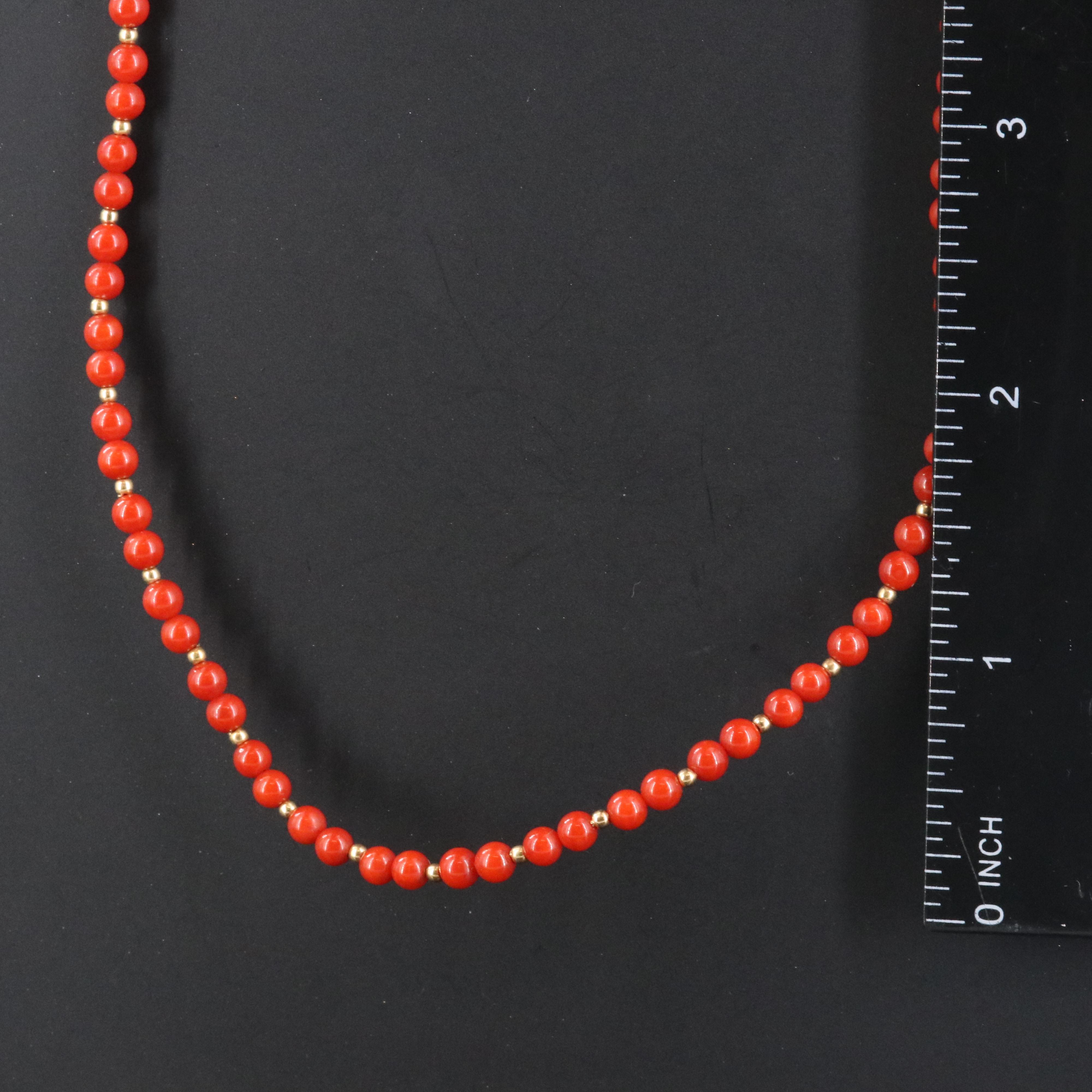18K Coral Bead Necklace