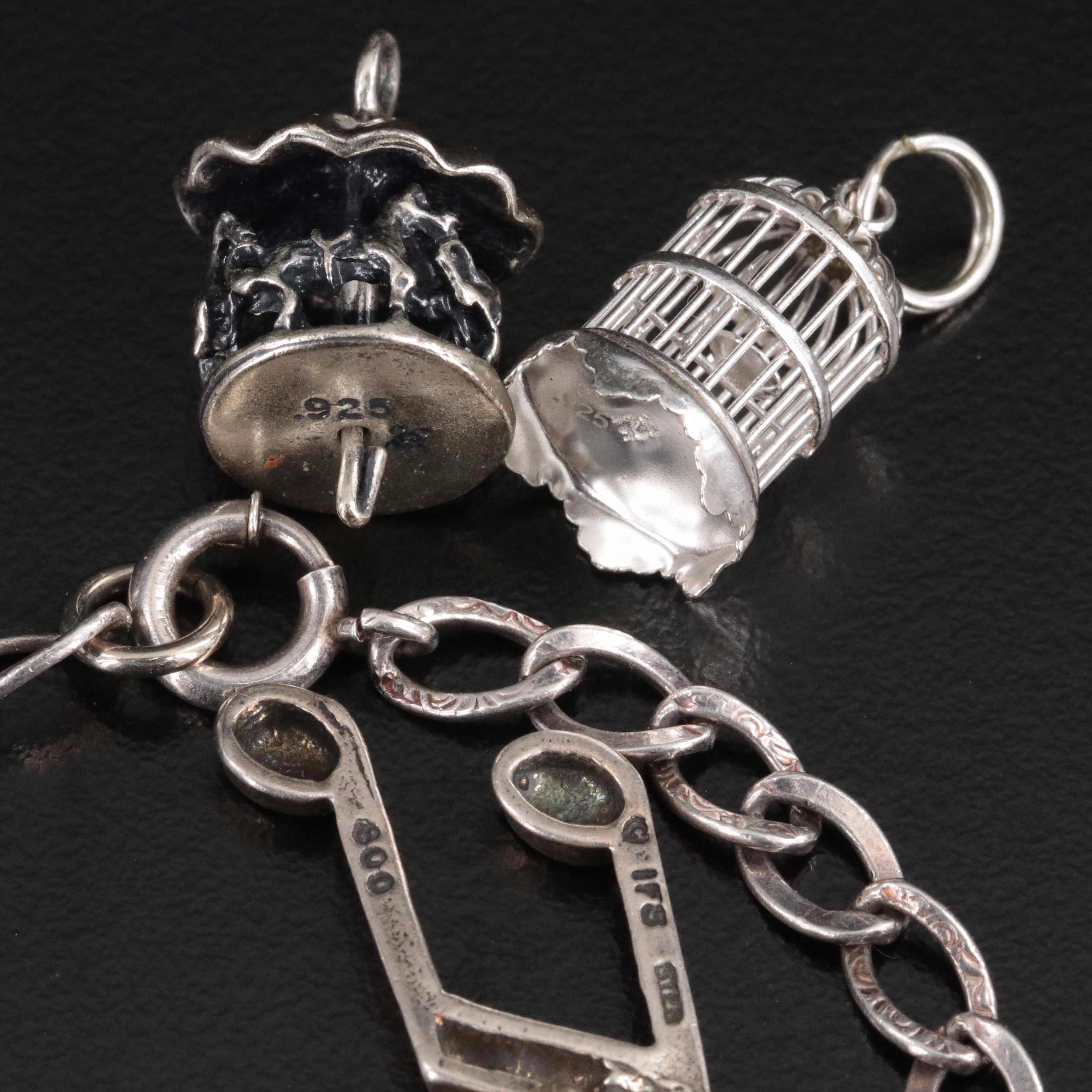 Sterling Bracelet and Charms Featuring Articulation