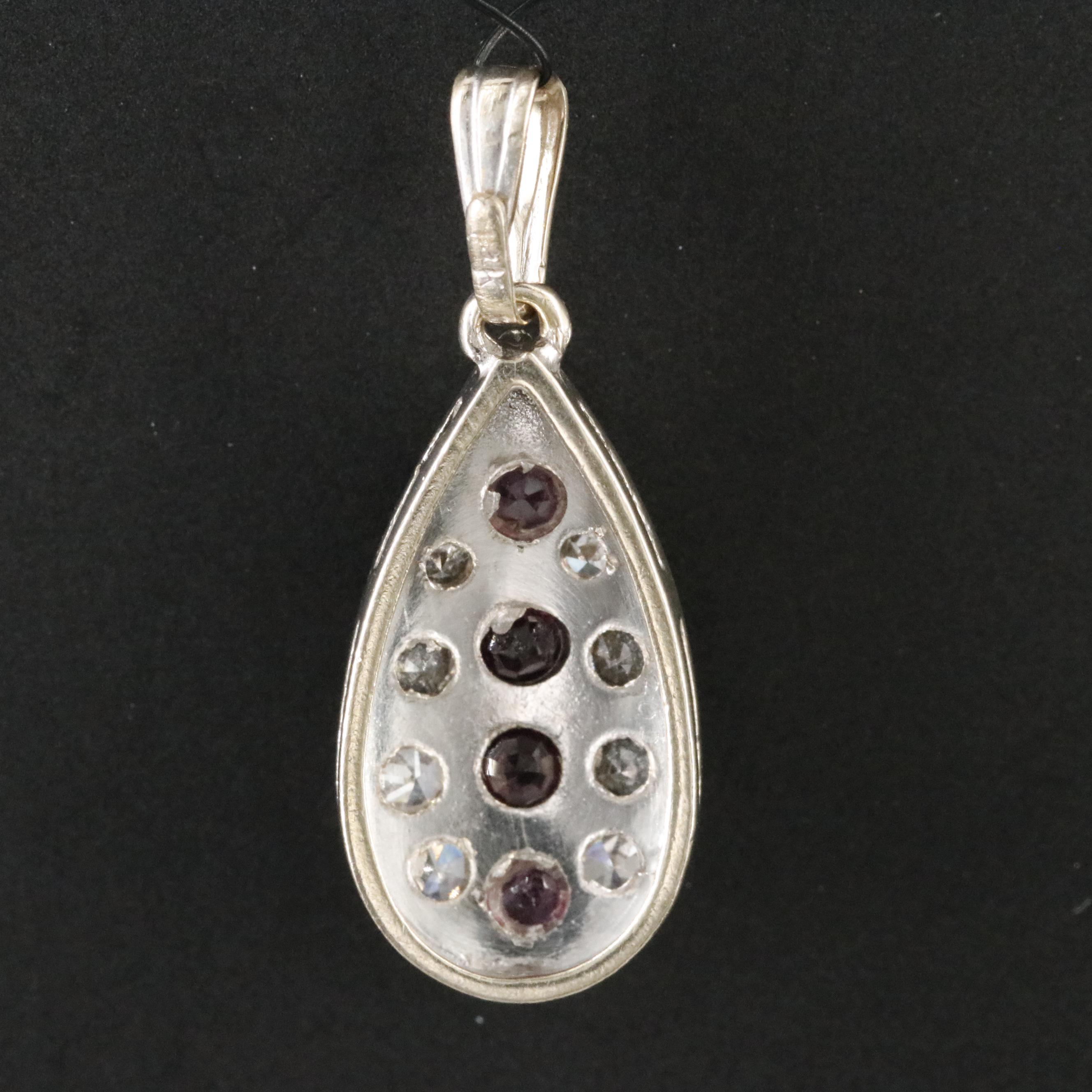 14K Ruby and Diamond Drop Pendant