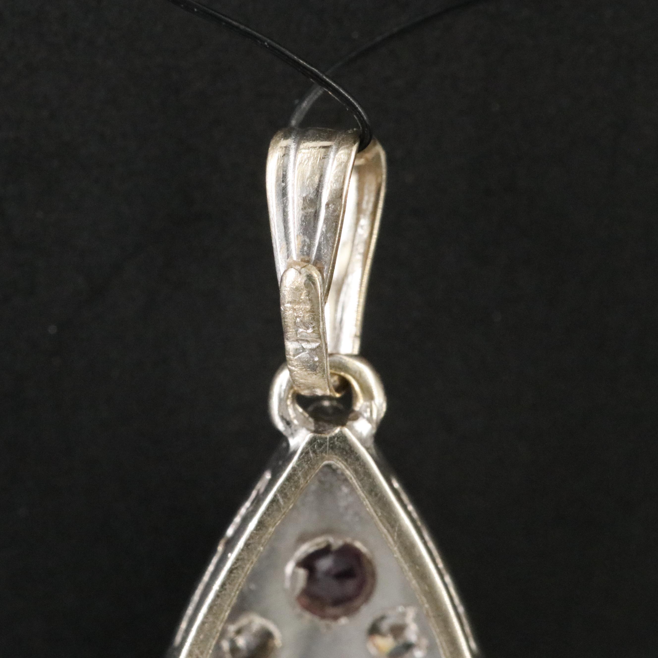 14K Ruby and Diamond Drop Pendant